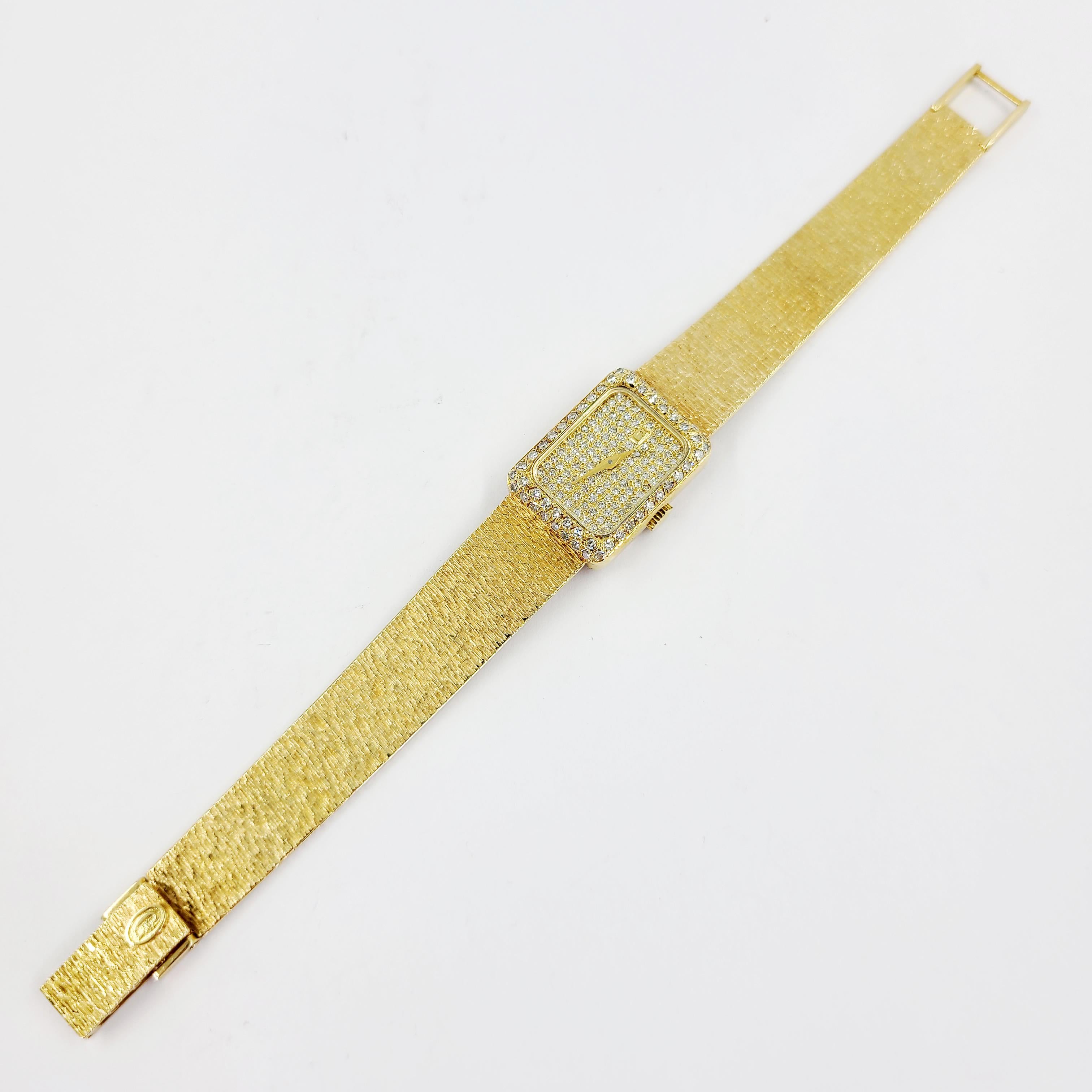 Concord Yellow Gold Pave Diamond Ladies Watch For Sale 2