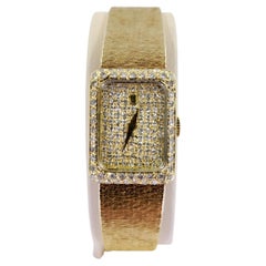 Vintage Concord Yellow Gold Pave Diamond Ladies Watch