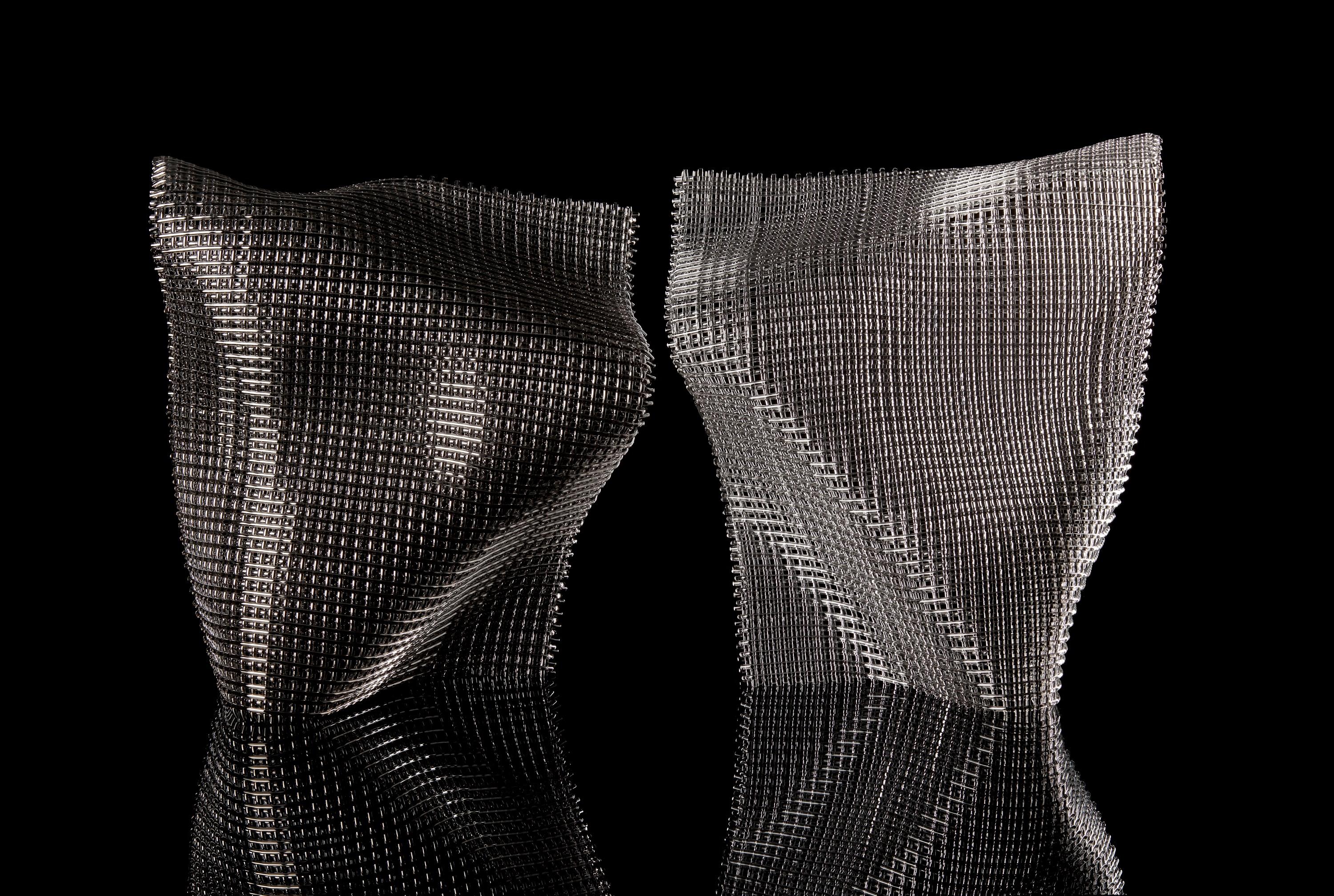 XXIe siècle et contemporain Concordance II, une sculpture sur pied en verre tissé et en argent de Cathryn Shilling en vente