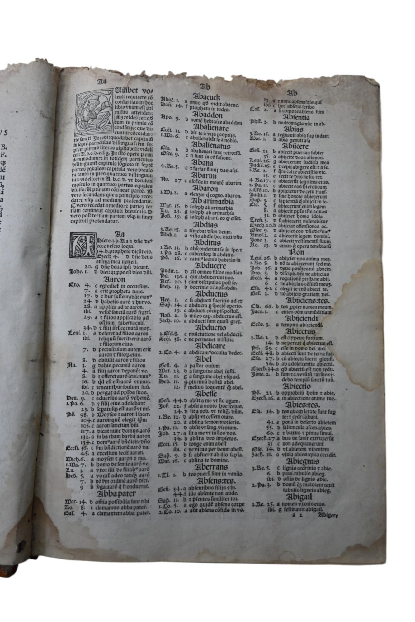 Concordantiae Maiores Sacrae Bibliae - 1526 - Druckerei Froben (Leder) im Angebot