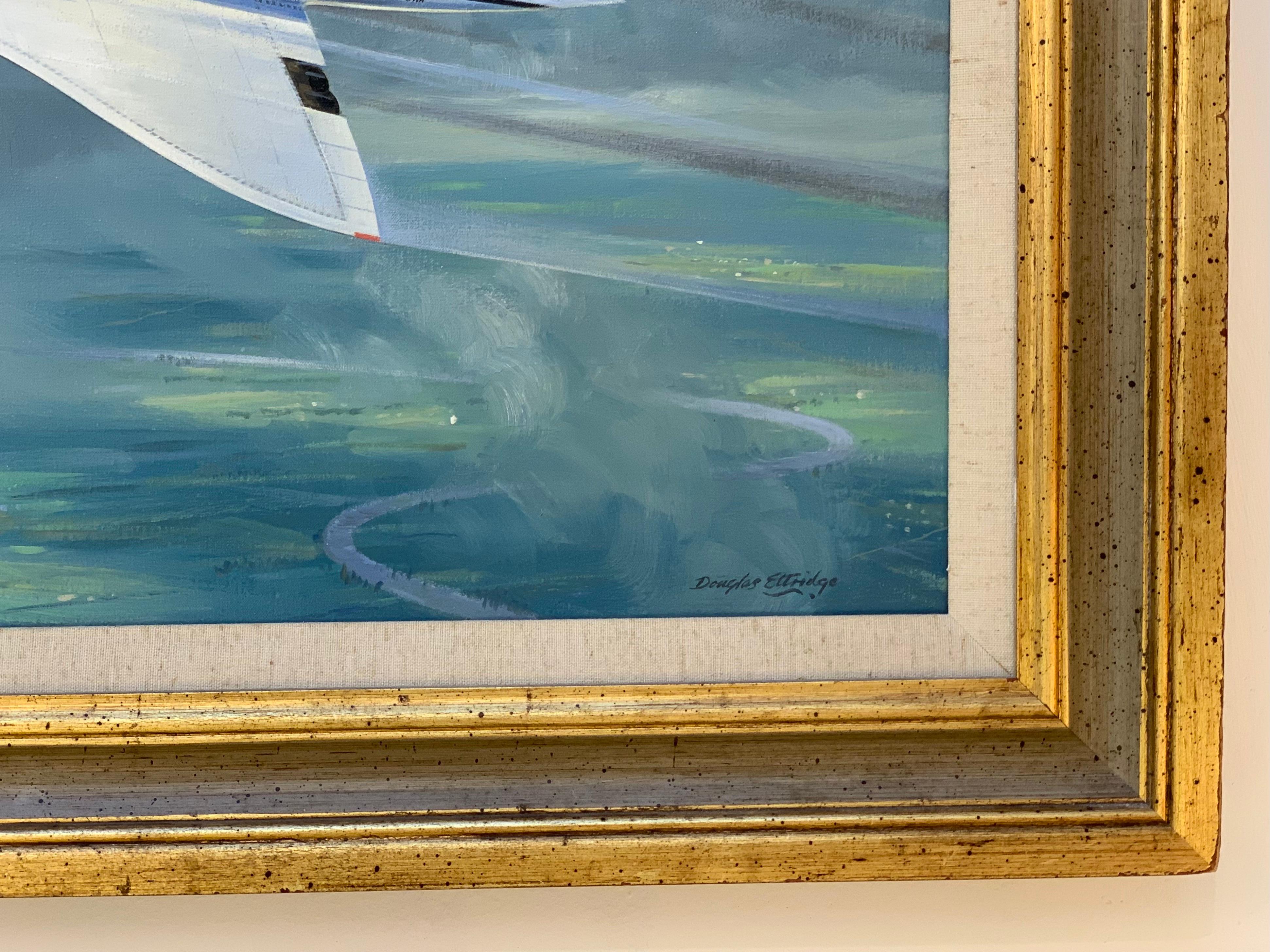 Concorde by artist Douglas Ettridge (1929- 2009) Oil on Canvas Circa 1976 1