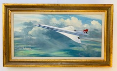 Concorde by artist Douglas Ettridge (1929- 2009) Oil on Canvas Circa 1976