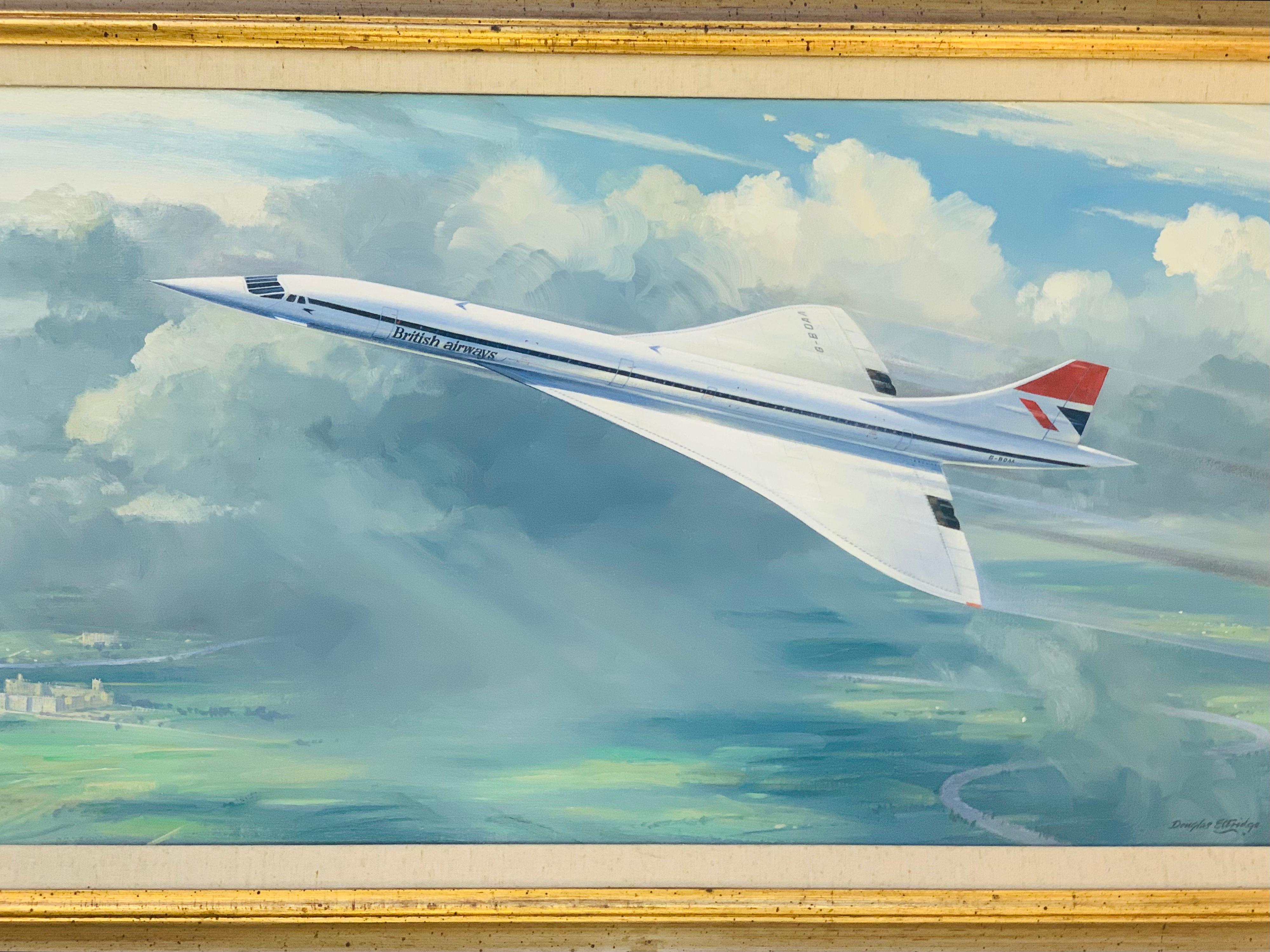 British Concorde by artist Douglas Ettridge (1929- 2009) Oil on Canvas Circa 1976