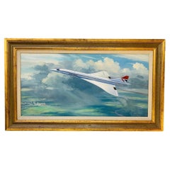 Concorde by artist Douglas Ettridge (1929- 2009) Oil on Canvas Circa 1976