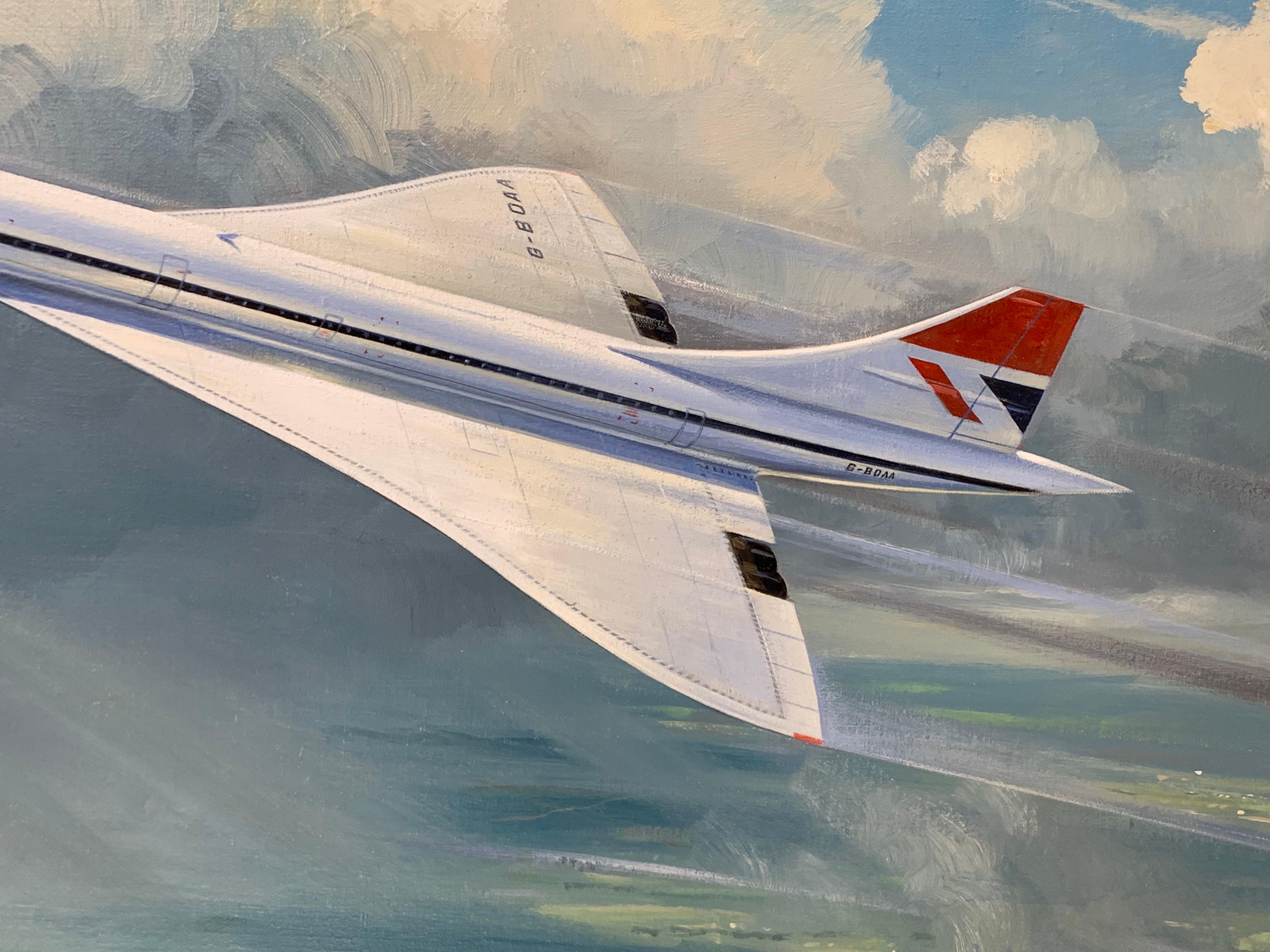 Concorde by Douglas Ettridge, Oil on Canvas, Circa 1976 3