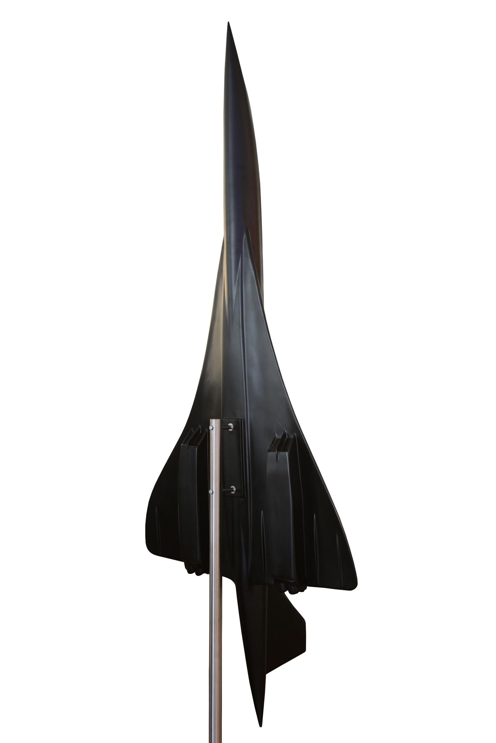 Concorde-Modell Schwarze Skulptur (Glasfaser) im Angebot