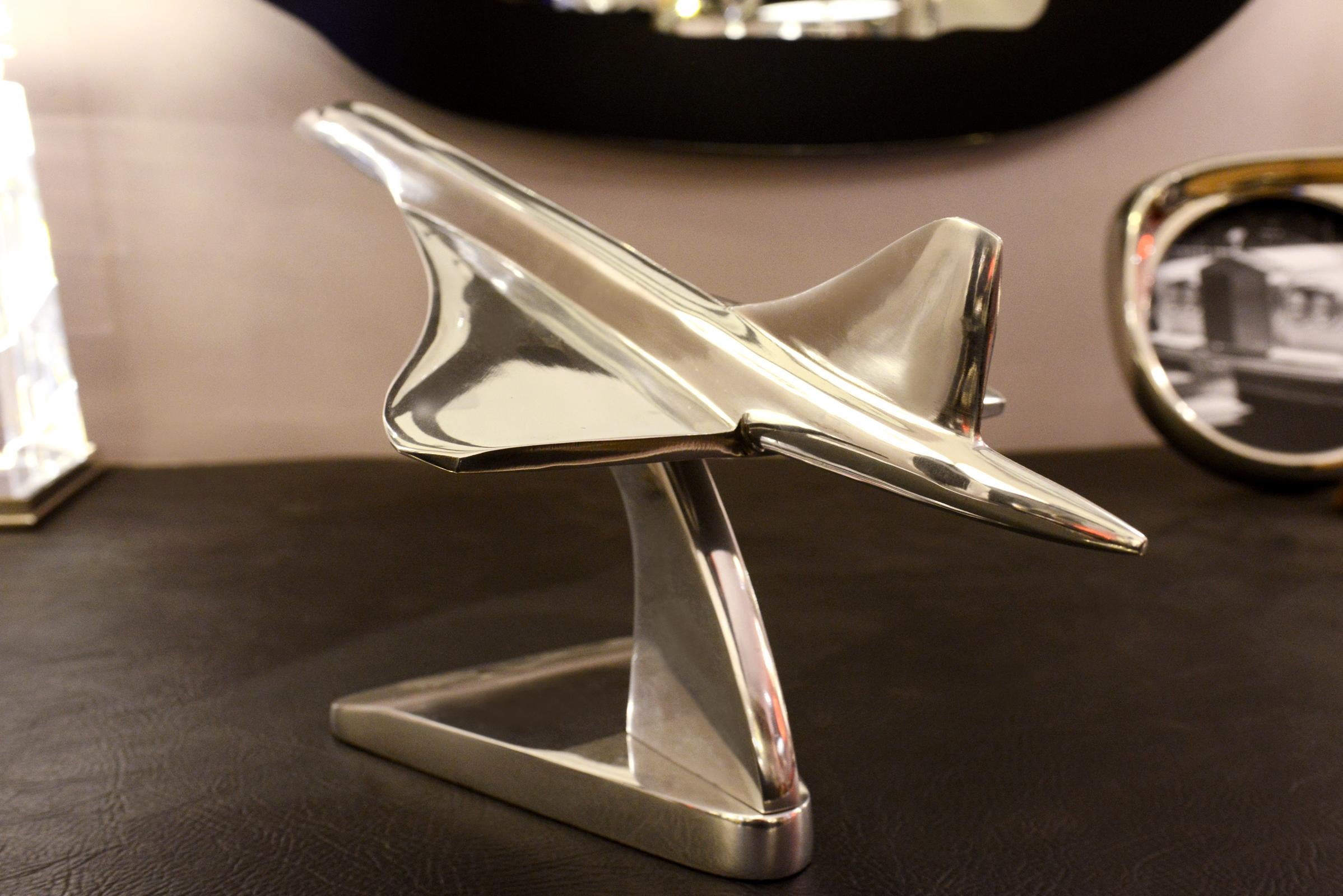 Polished Concorde Model Supersonic Aircraft