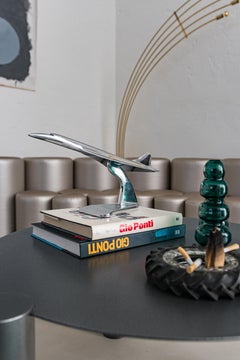 Concorde Supersonic Plane Display Mounted Sculpture in Polished Stainless Steel