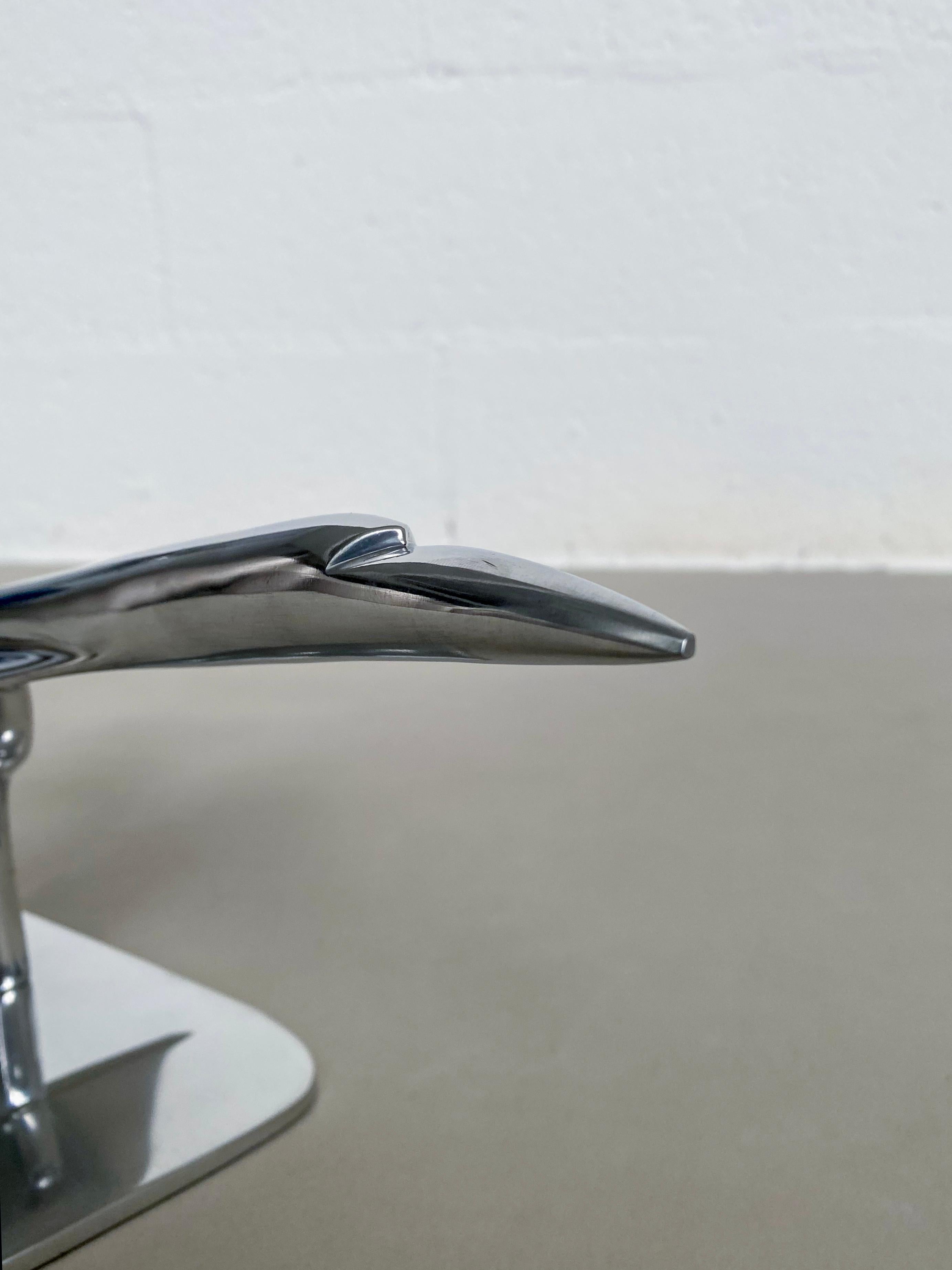 Concorde Supersonic Plane Display Mounted Sculpture in Polished Stainless Steel For Sale 3