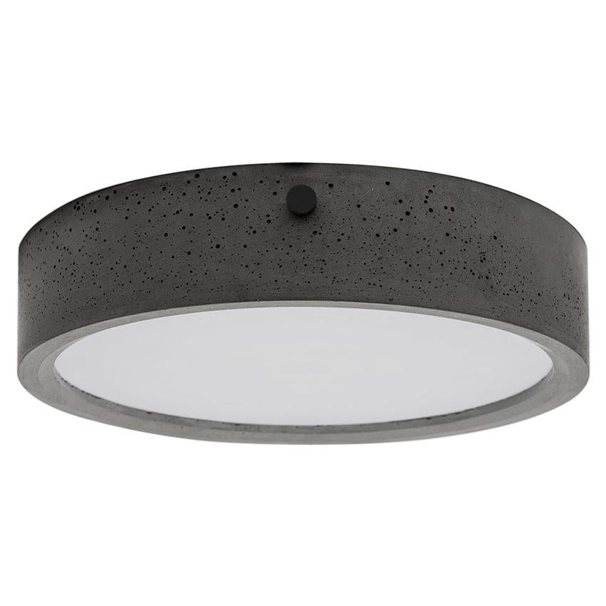 Concrete and Aluminum Ceiling Lamp, “Huan, ” L, from Concrete Collection by Bentu