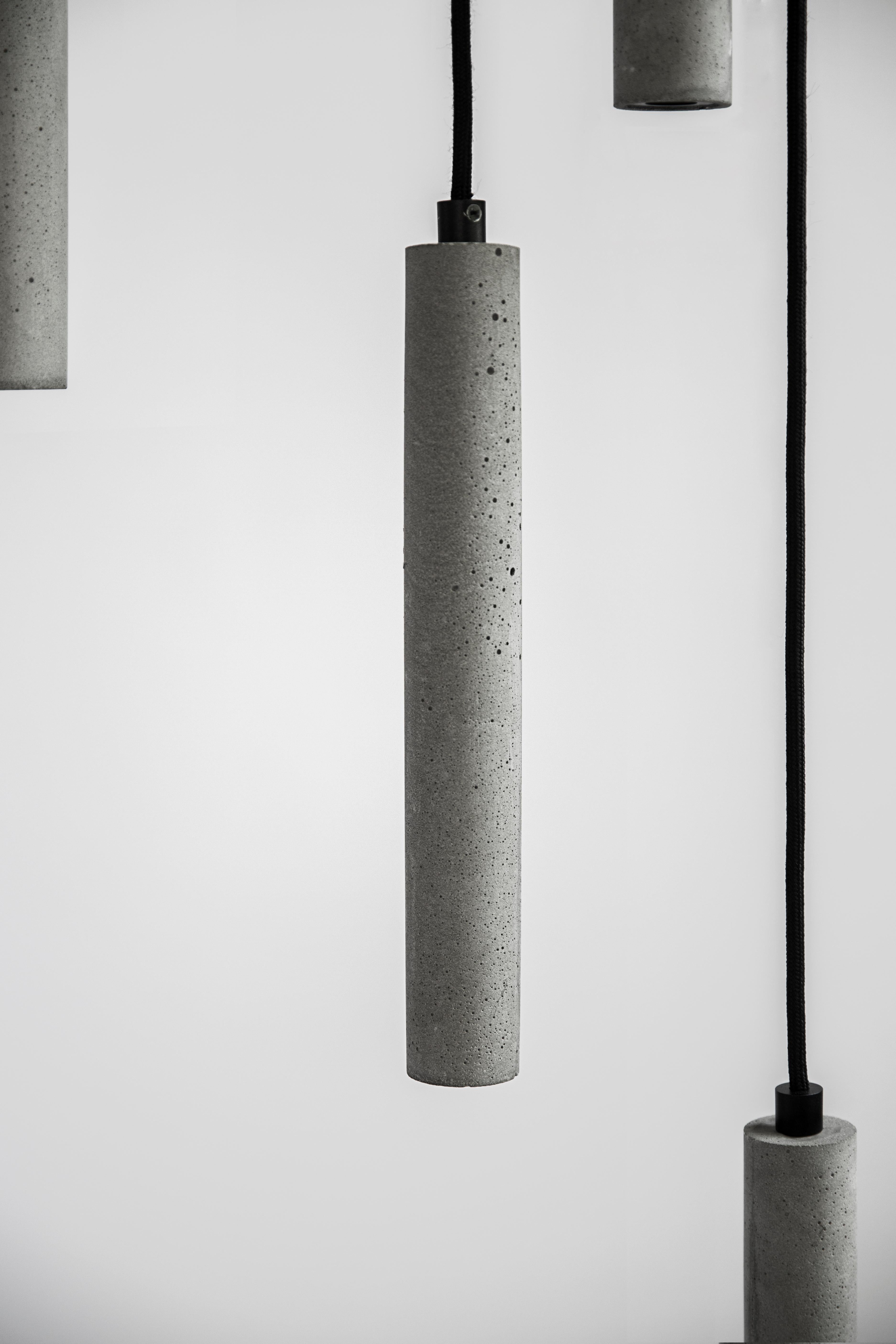 Concrete and Aluminum Pendant Lamp, “Bang, ”  from Concrete Collection In New Condition In Beverly Hills, CA