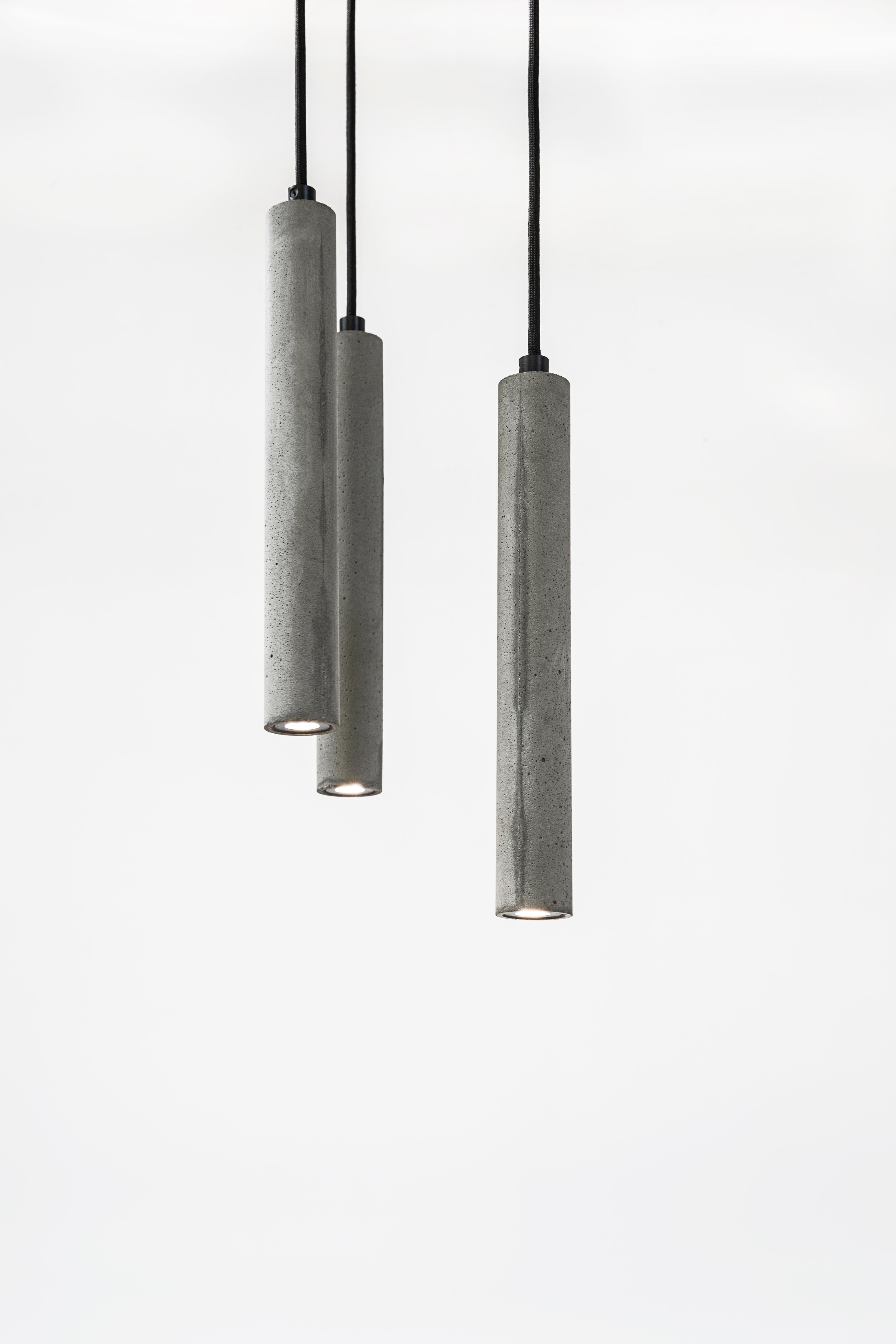 Contemporary Concrete and Aluminum Pendant Lamp, “Bang, ”  from Concrete Collection