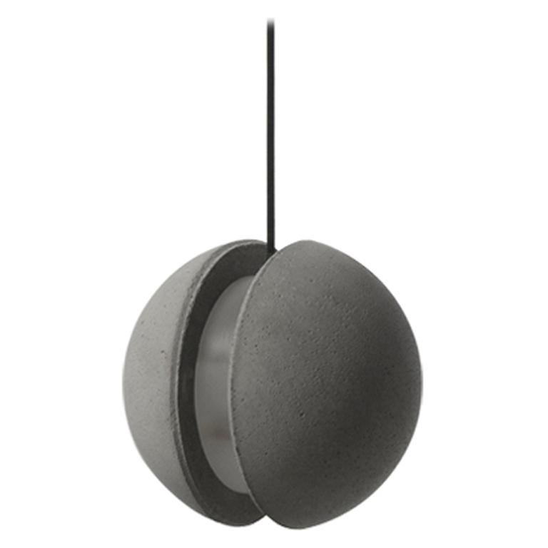 Concrete and Aluminum Pendant Lamp, “Moon, ” M, from Concrete Collection by Bentu