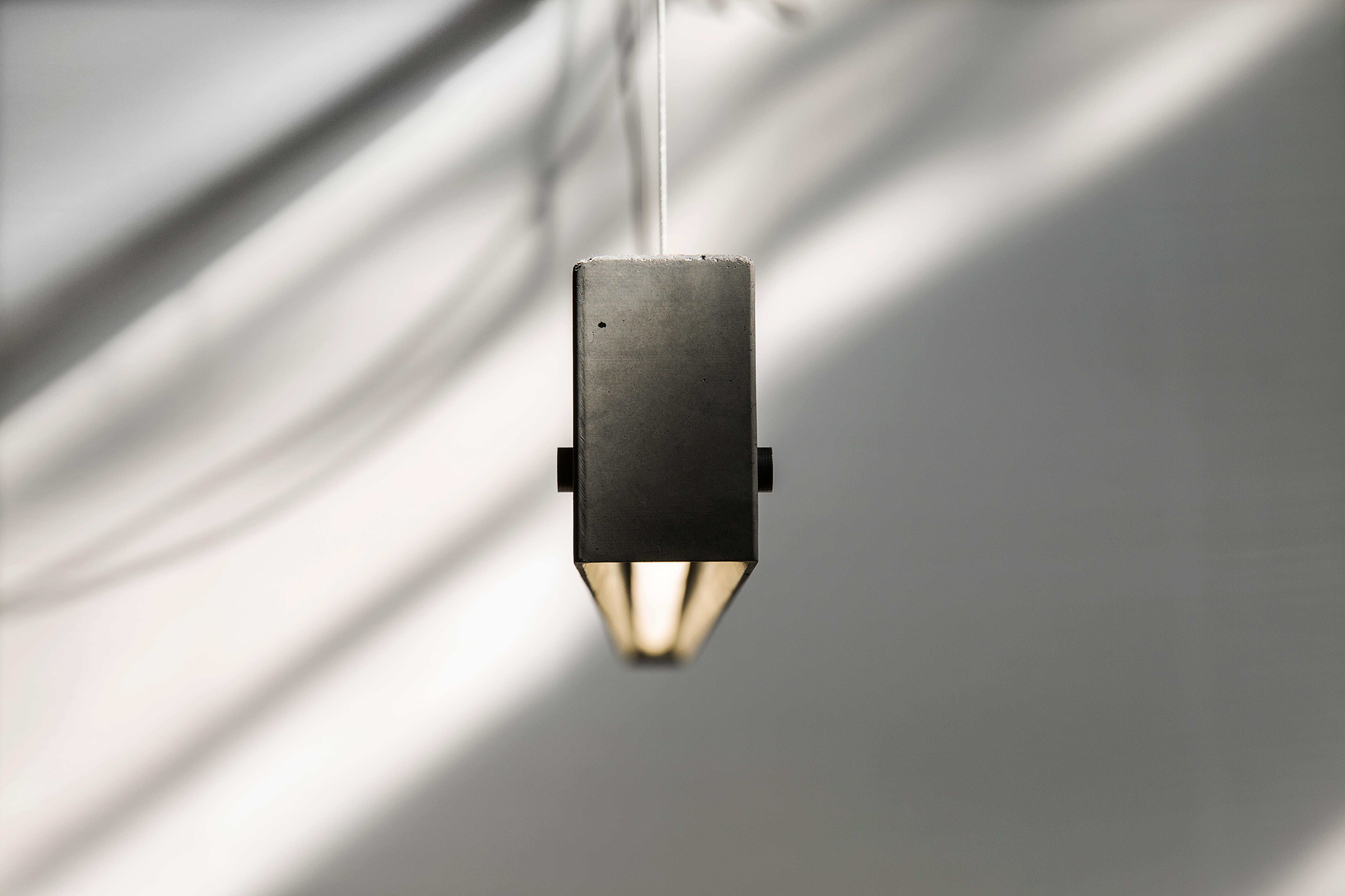 Chinese Concrete and Aluminum Pendant Lamp, “Yi, ” from Concrete Collection by Bentu