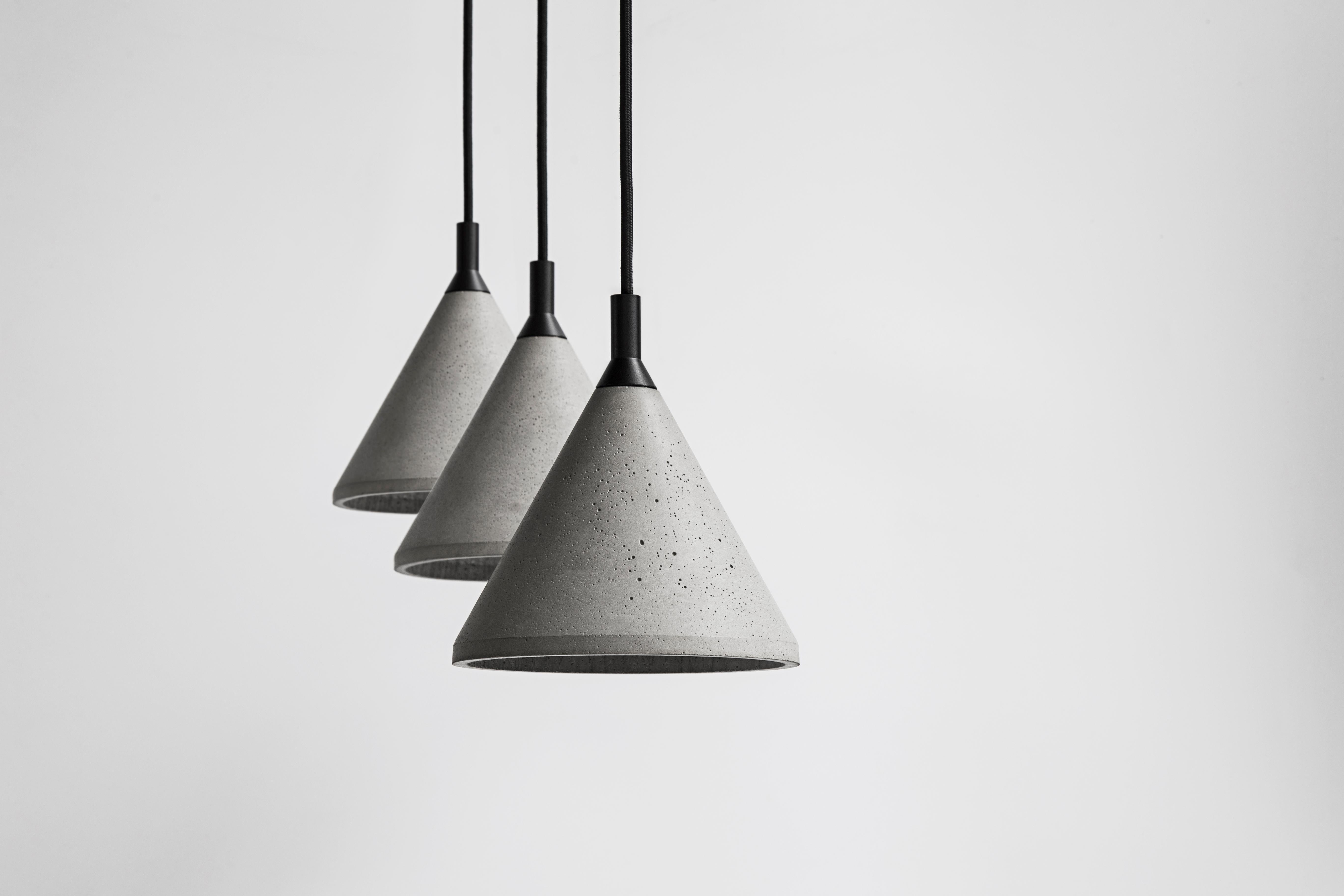 Chinese Concrete and Aluminum Pendant Lamp, “Zhong, ” from Concrete Collection by Bentu