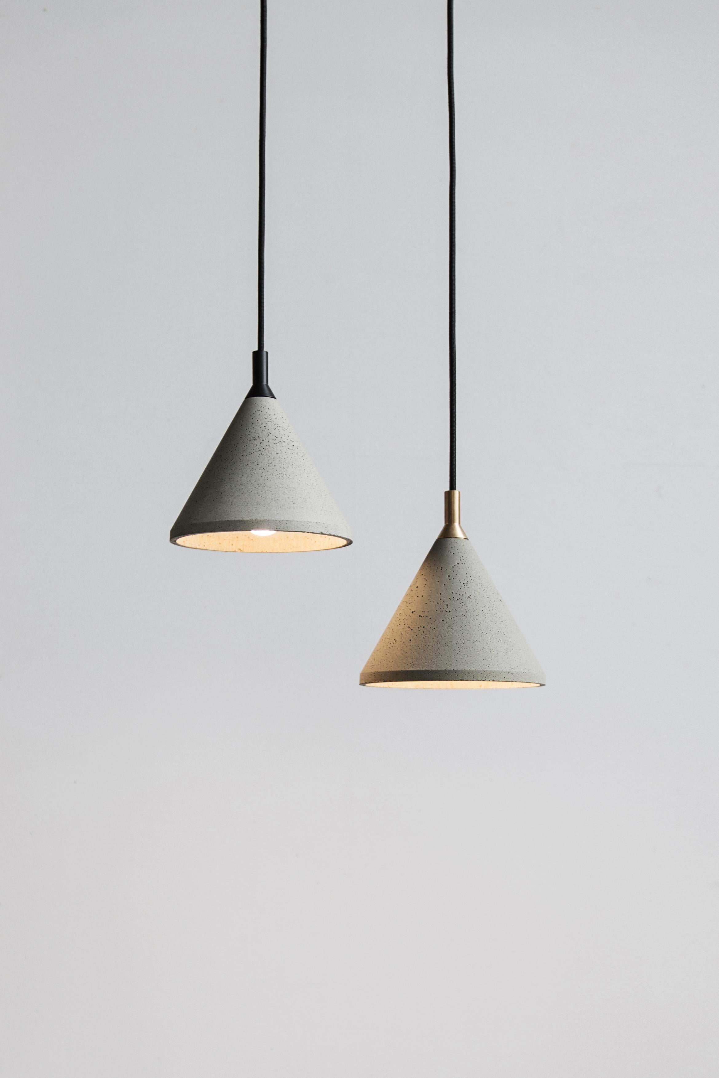 Concrete and Aluminum Pendant Lamp, “Zhong, ” from Concrete Collection by Bentu In New Condition In Beverly Hills, CA
