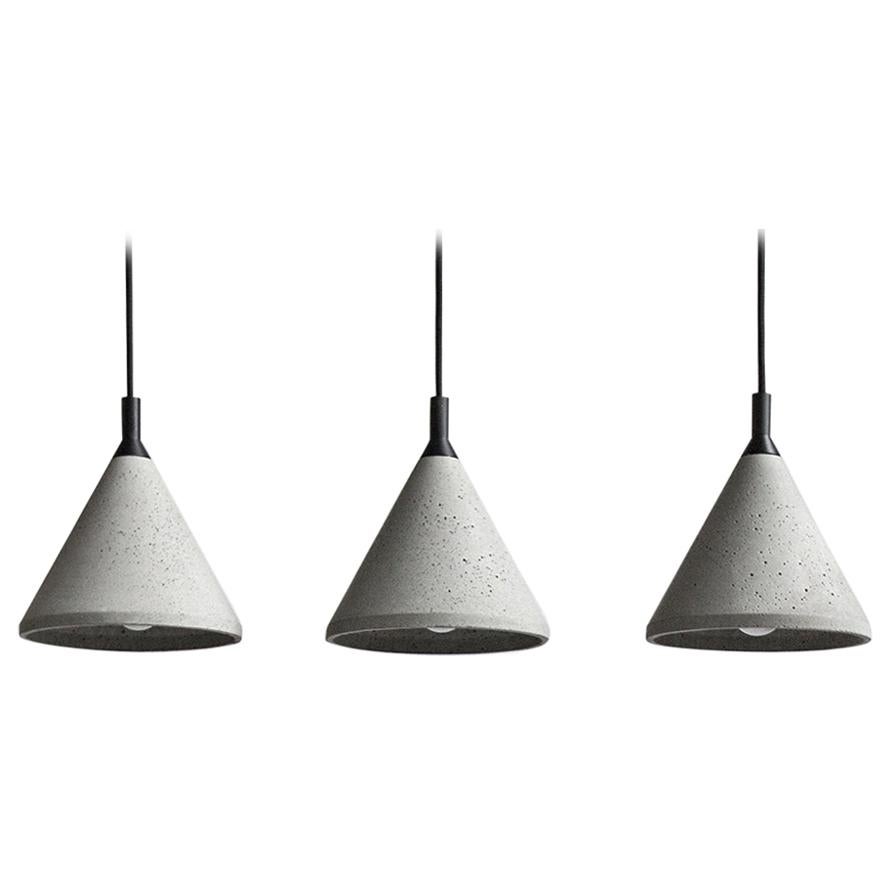 Concrete and Aluminum Pendant Lamp, “Zhong, ” from Concrete Collection by Bentu
