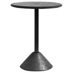 Concrete and Aluminum Side Table, “Ding (Round), ” L, Black, from Concrete