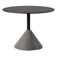 Concrete and Aluminum Side Table, “Ding (Round) , ” S, Black, from Concrete