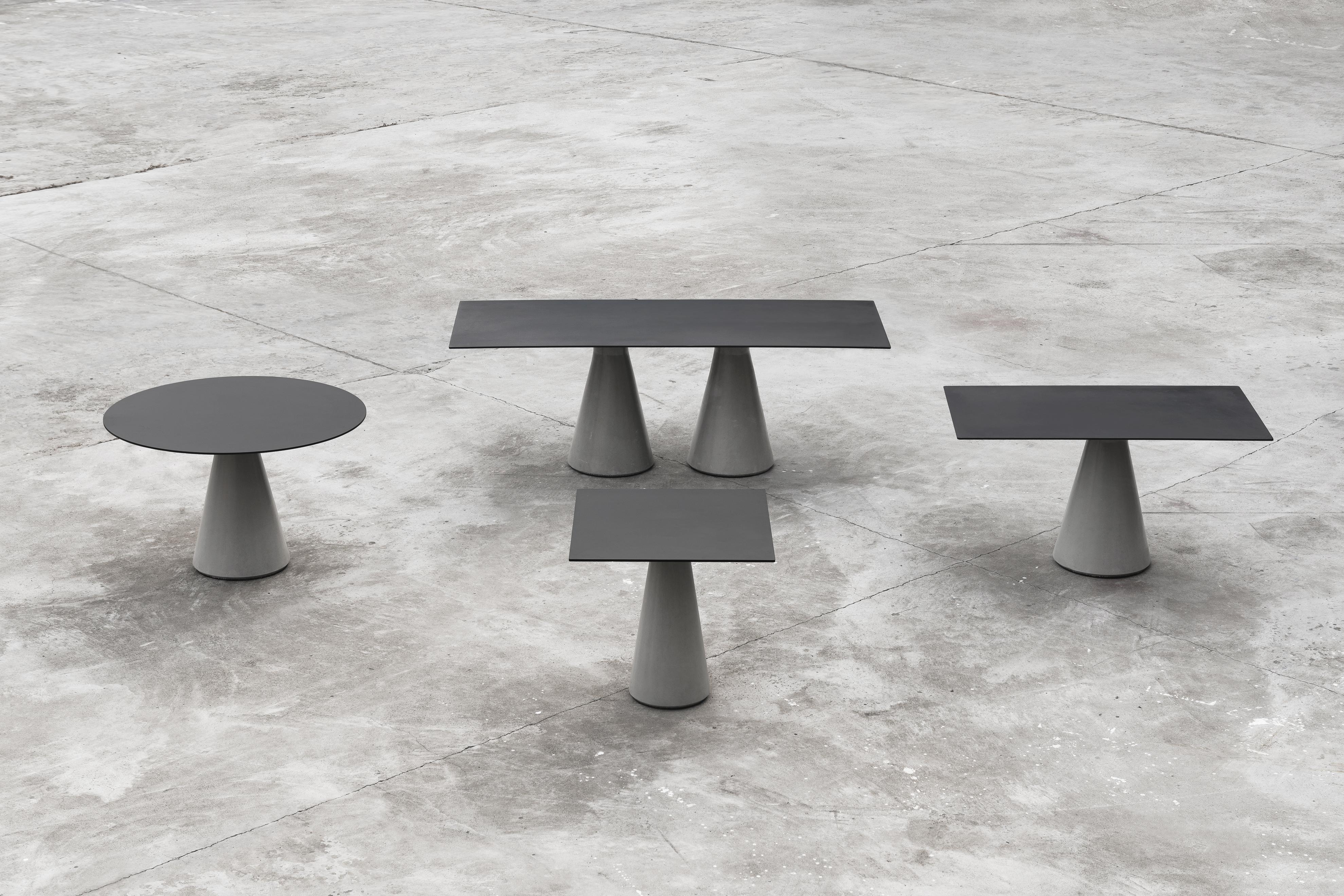 Chinese Concrete and Aluminum Table, “Ding, ” L, Outdoor, from Concrete Collection