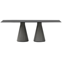 Concrete and Aluminum Table, “Ding, ” L, Outdoor, from Concrete Collection