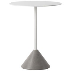 Concrete and Aluminum Table, “Ding 'Round', ” White, from Concrete Collection