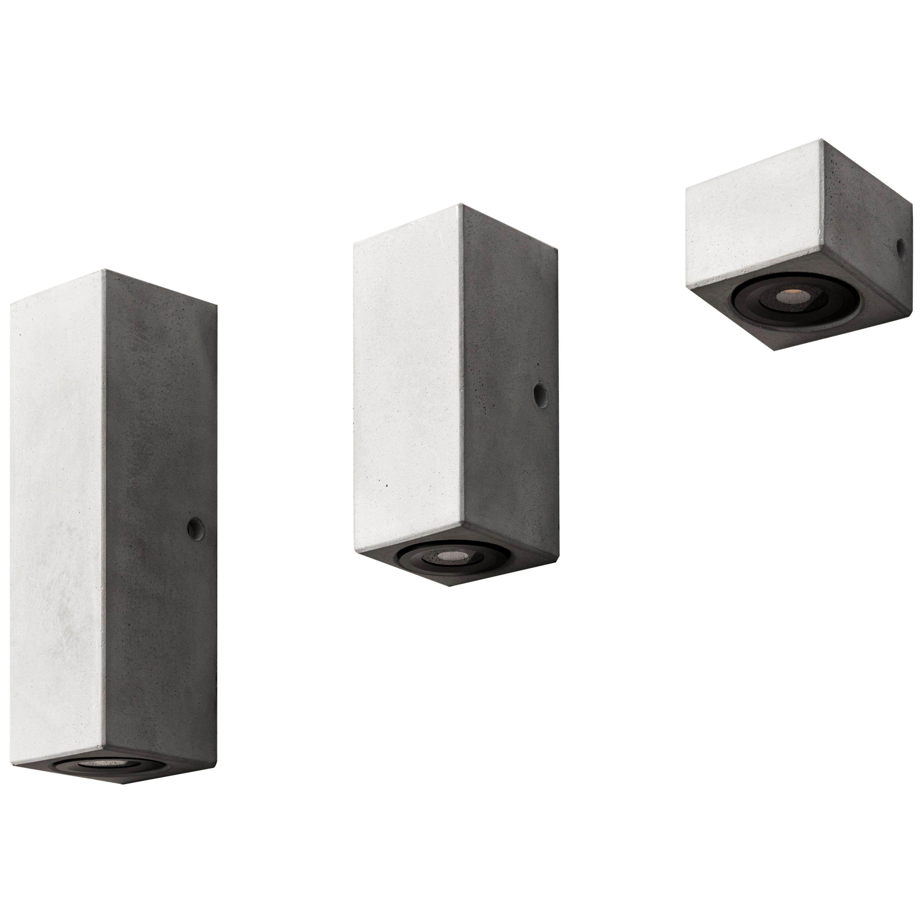 Concrete and Aluminum Wall Lamp, “D, ” L, from Concrete Collection by Bentu