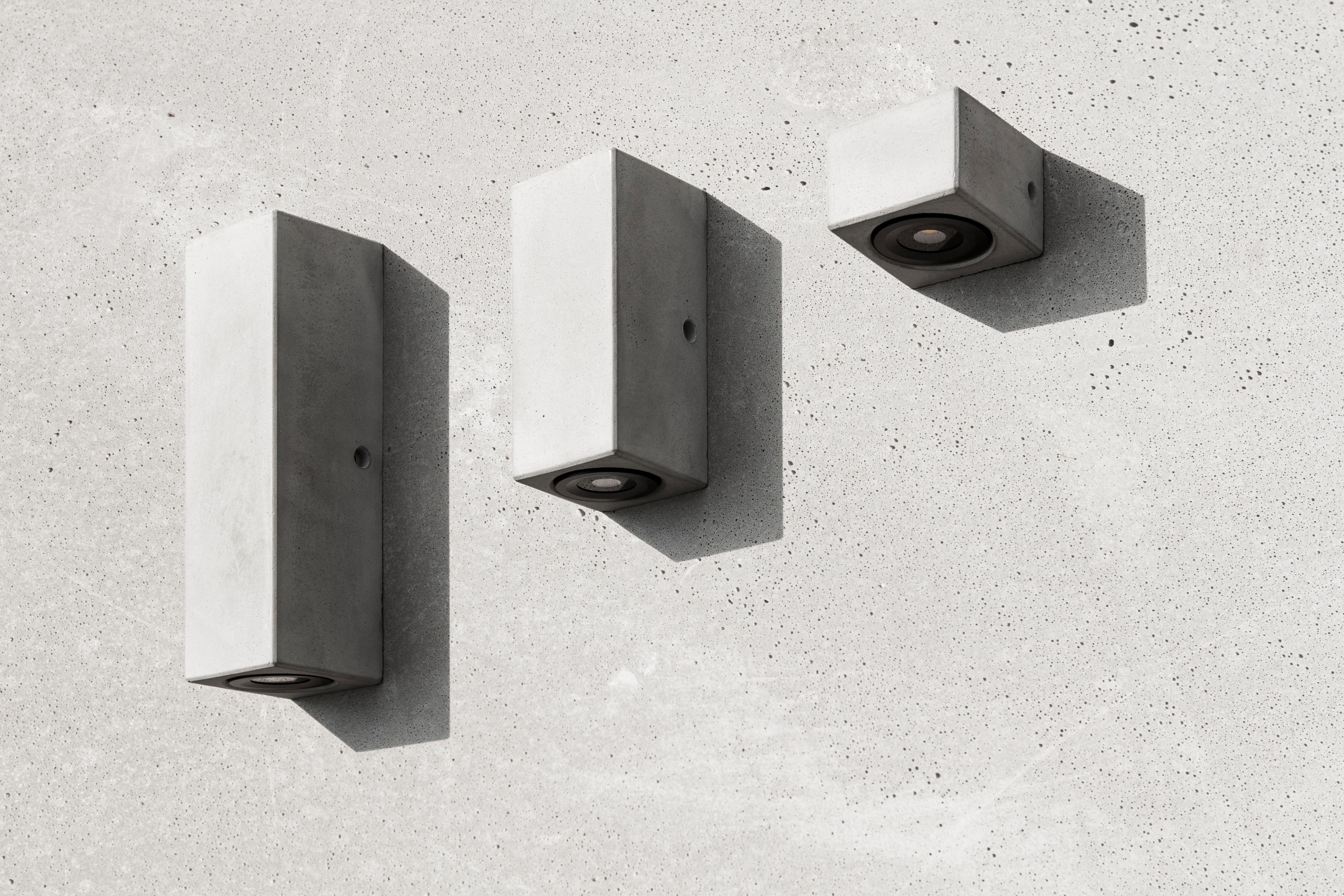 Concrete and Aluminum Wall Lamp, “D, ” M, from Concrete Collection by Bentu In New Condition In Beverly Hills, CA