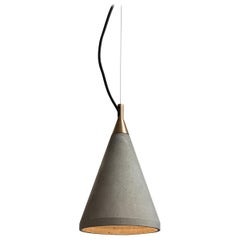 Concrete and Brass Pendant Lamp, “Ren, ” S, from Concrete Collection by Bentu
