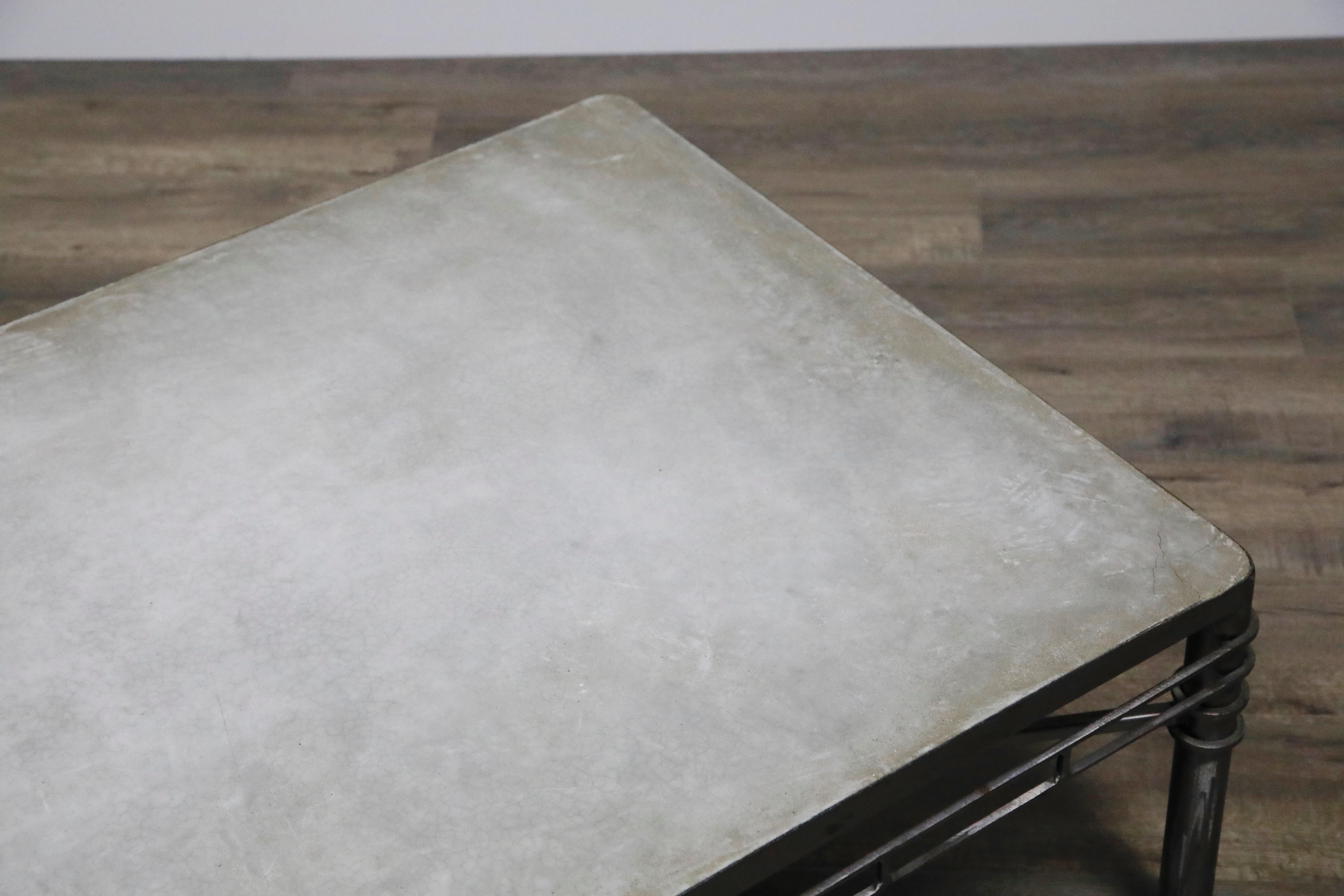 Concrete and Brushed Steel Coffee Table in the Style of Ilana Goor 4