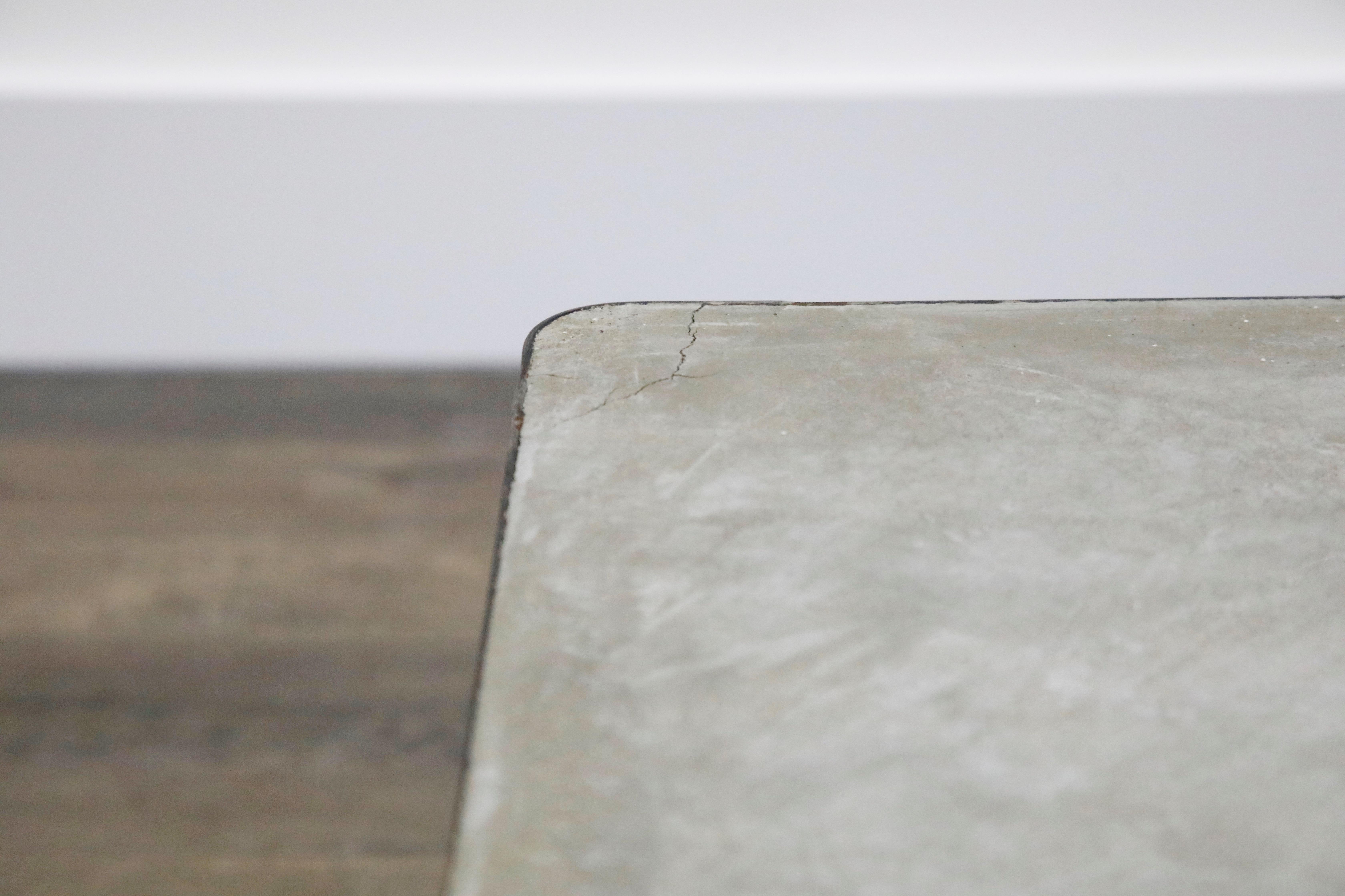 Concrete and Brushed Steel Coffee Table in the Style of Ilana Goor 9