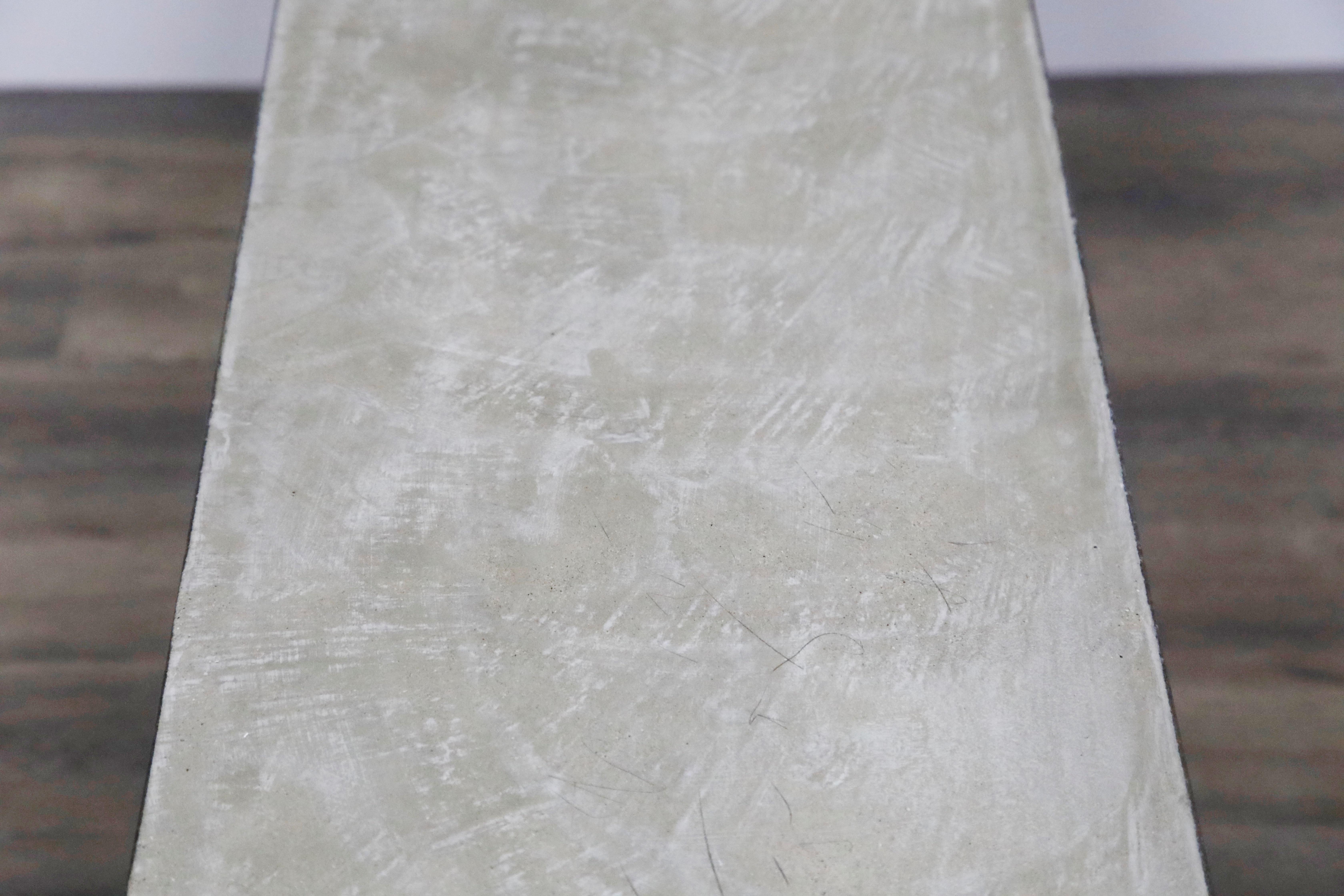 Concrete and Brushed Steel Console Table in the Style of Ilana Goor 6