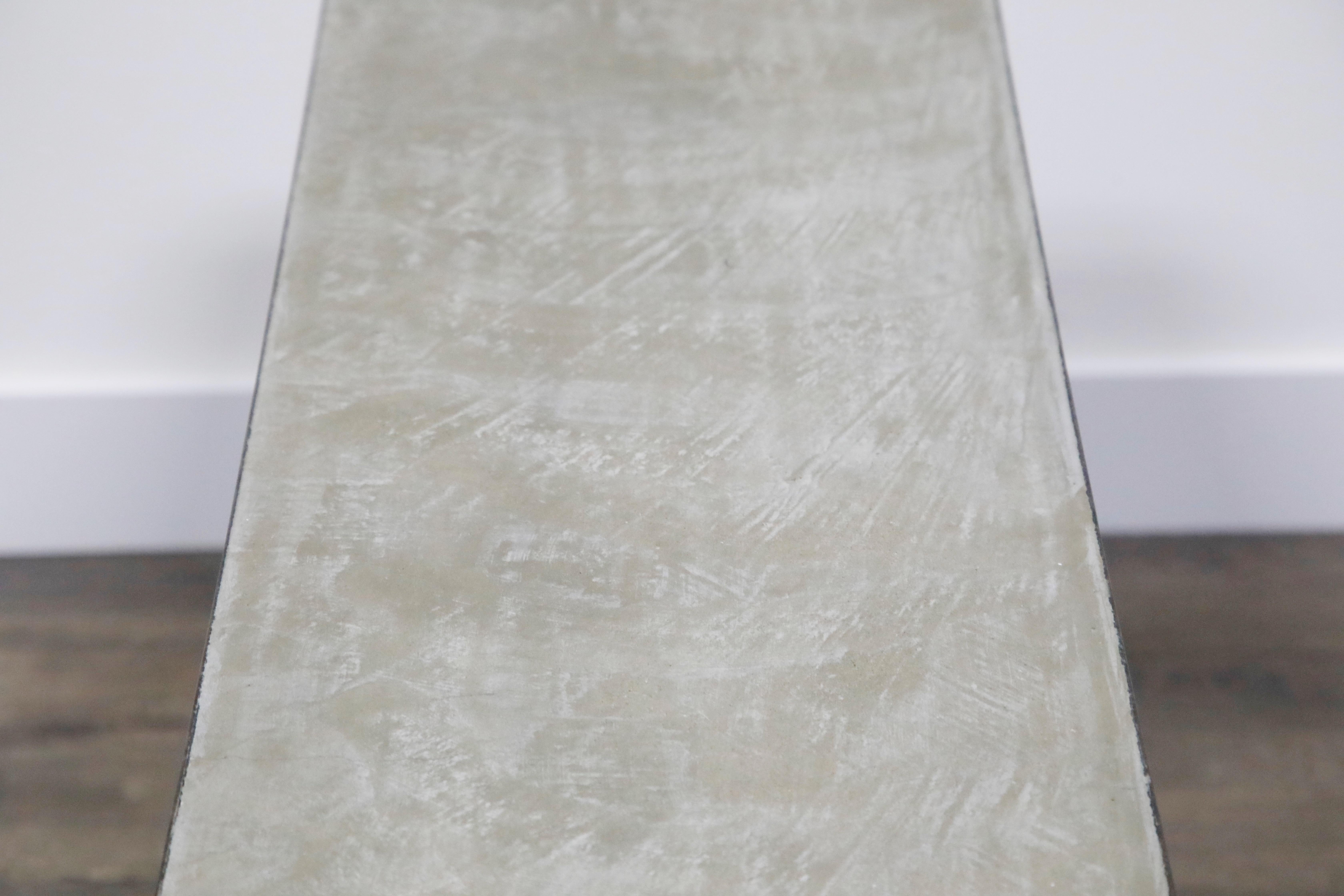 Concrete and Brushed Steel Console Table in the Style of Ilana Goor 7