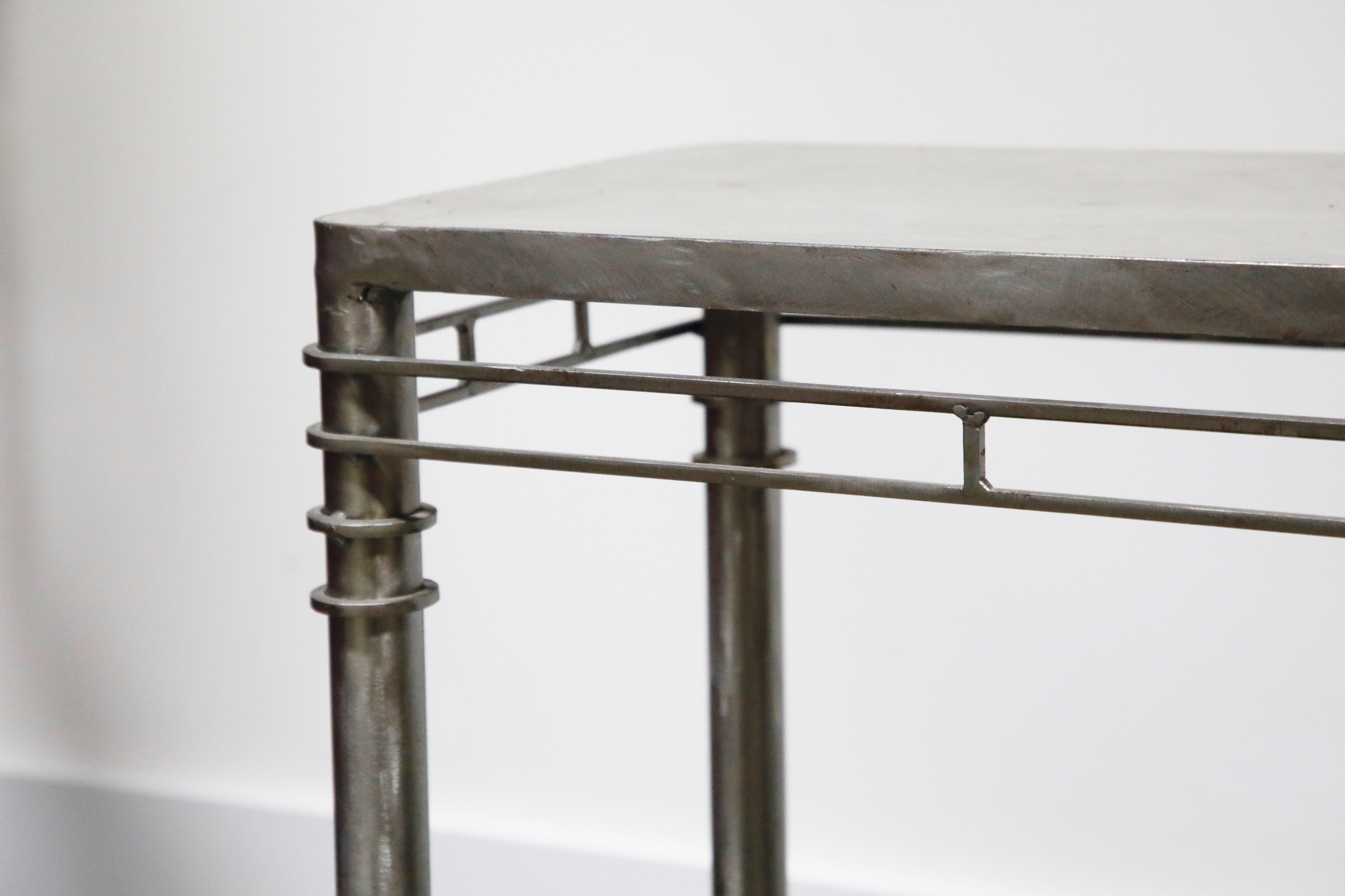 Concrete and Brushed Steel Console Table in the Style of Ilana Goor 12