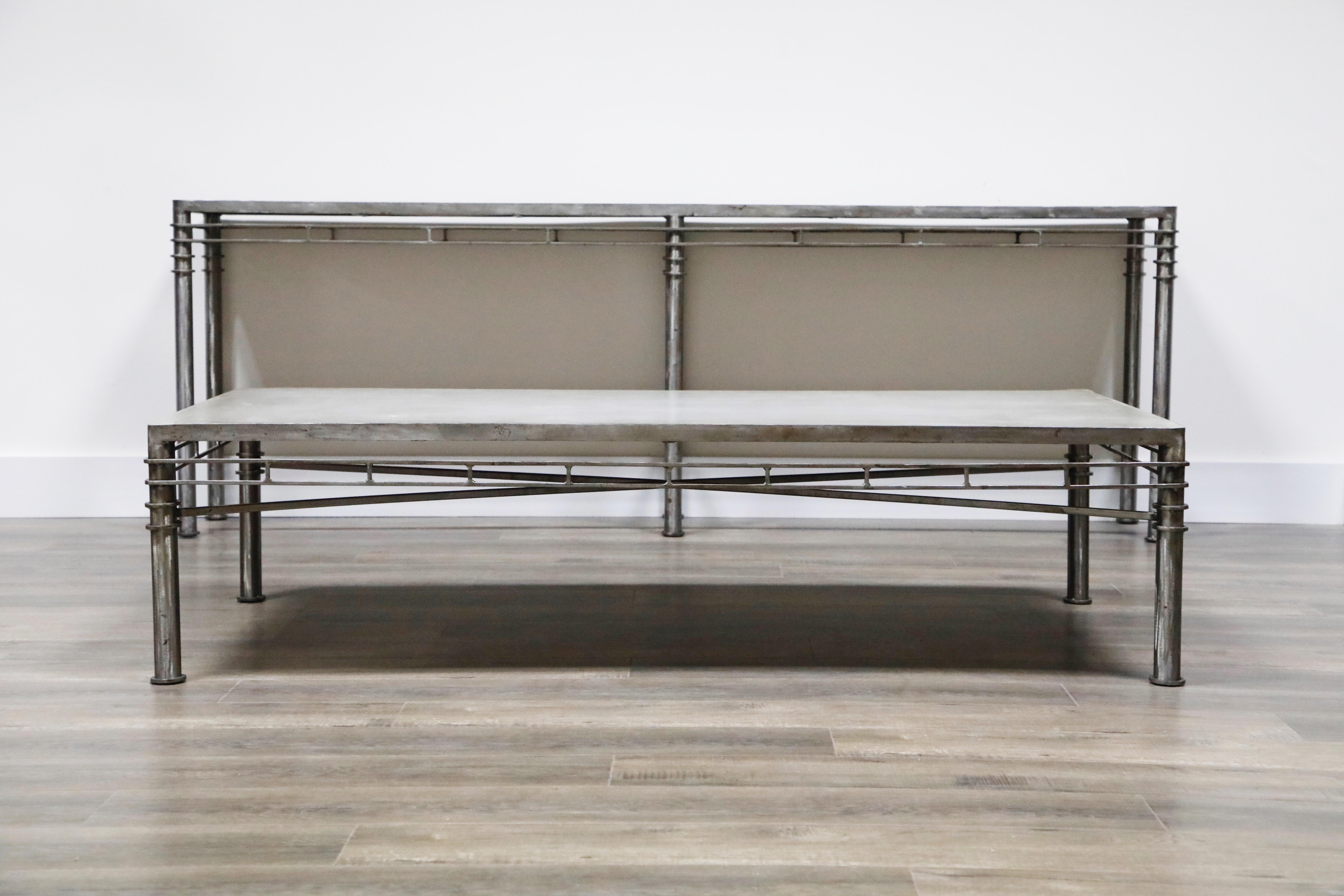 Concrete and Brushed Steel Console Table in the Style of Ilana Goor 13