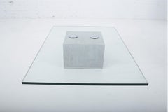 Concrete and Cantilevered Glass Coffee Table, Sergio & Giorgio Saporiti, Italy
