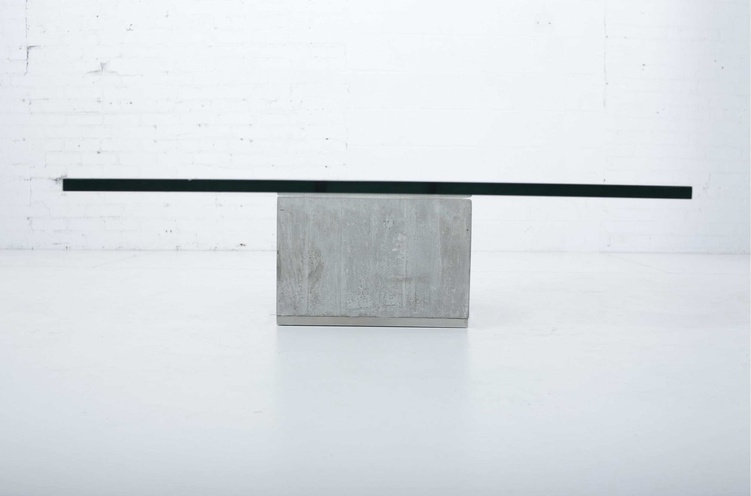 concrete glass coffee table