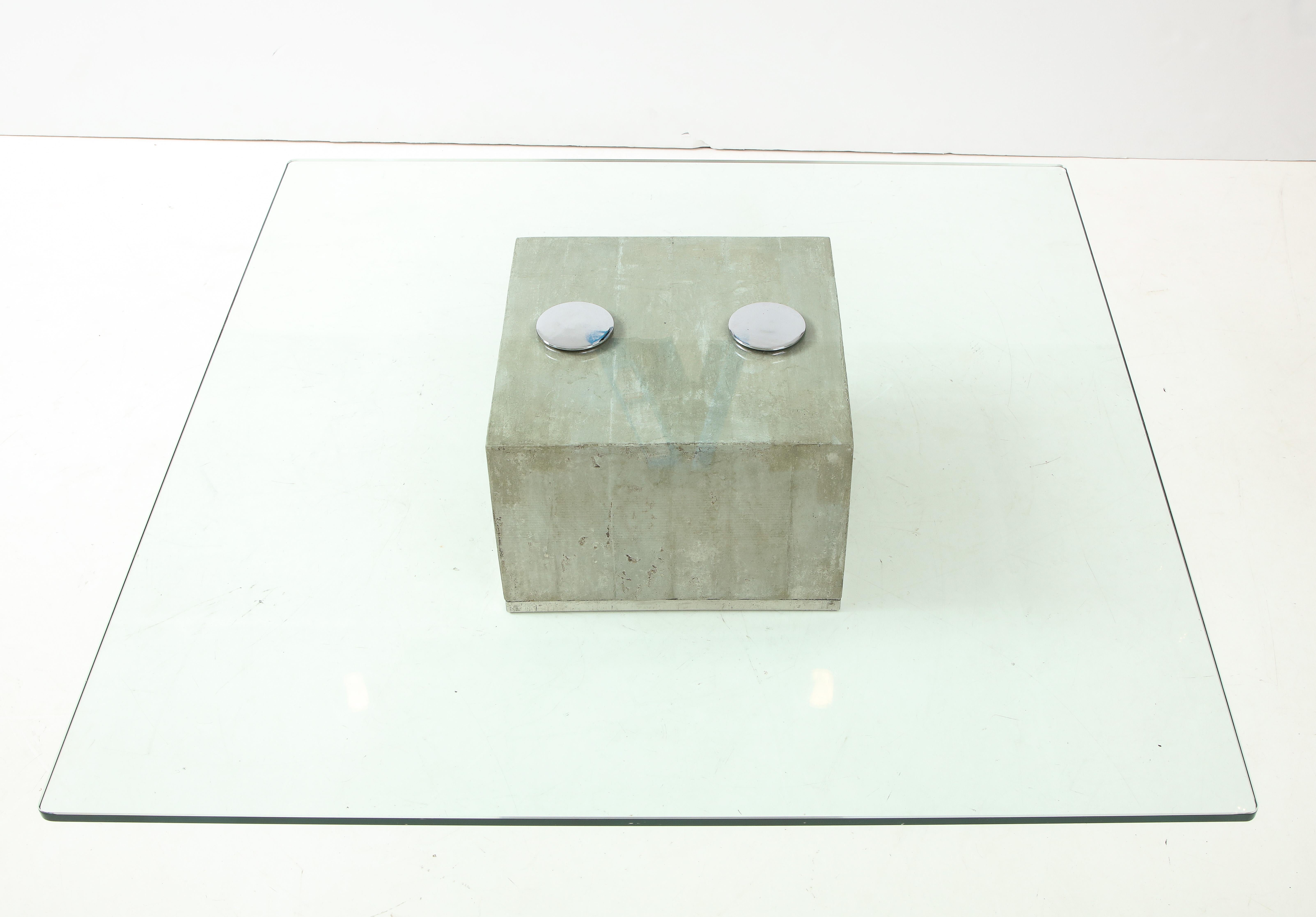 concrete block side table