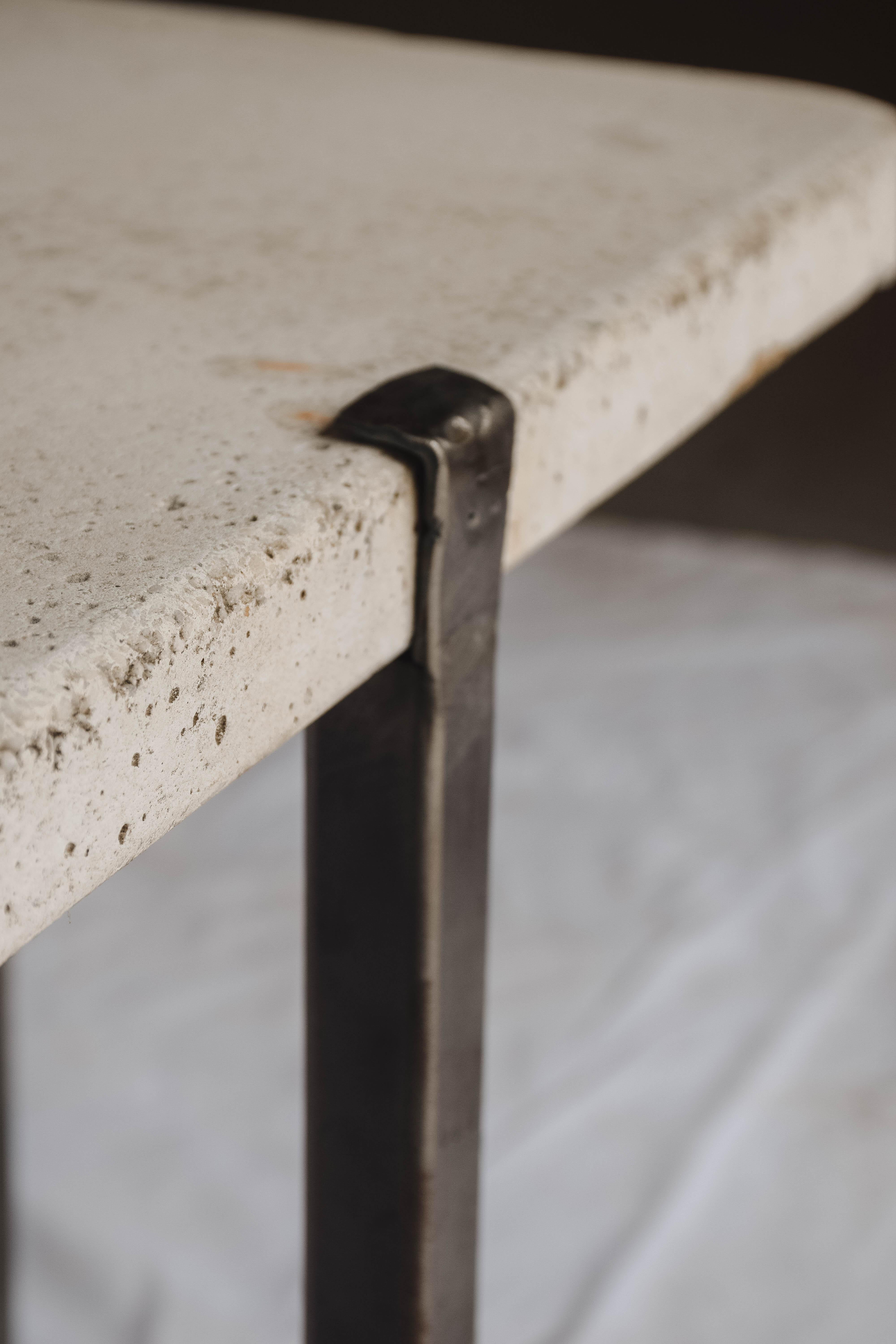 Concrete and Iron End or Coffee Table 1