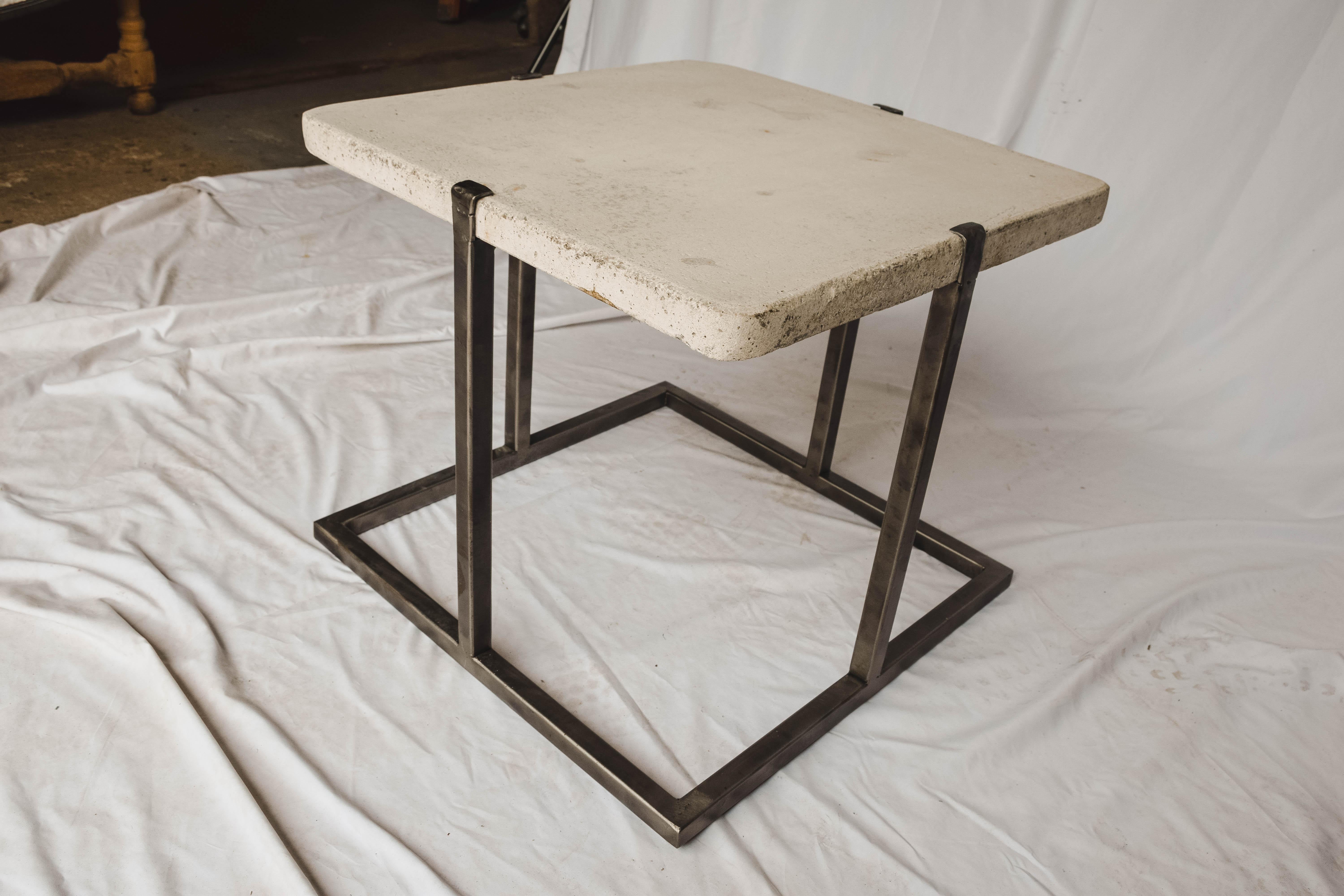Concrete and Iron End or Coffee Table 3
