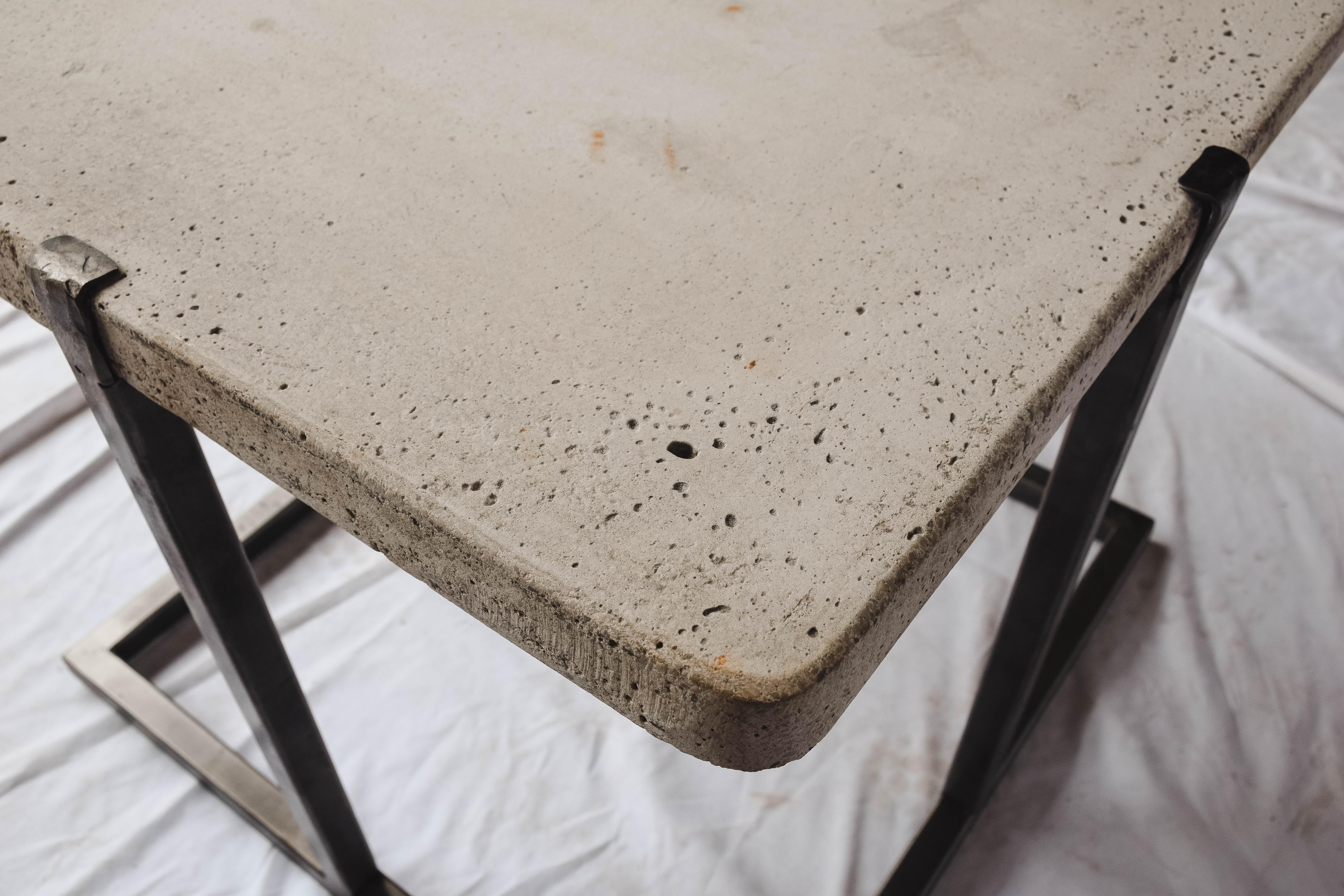 Concrete and Iron End or Coffee Table 4