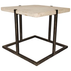 Concrete and Iron End or Coffee Table