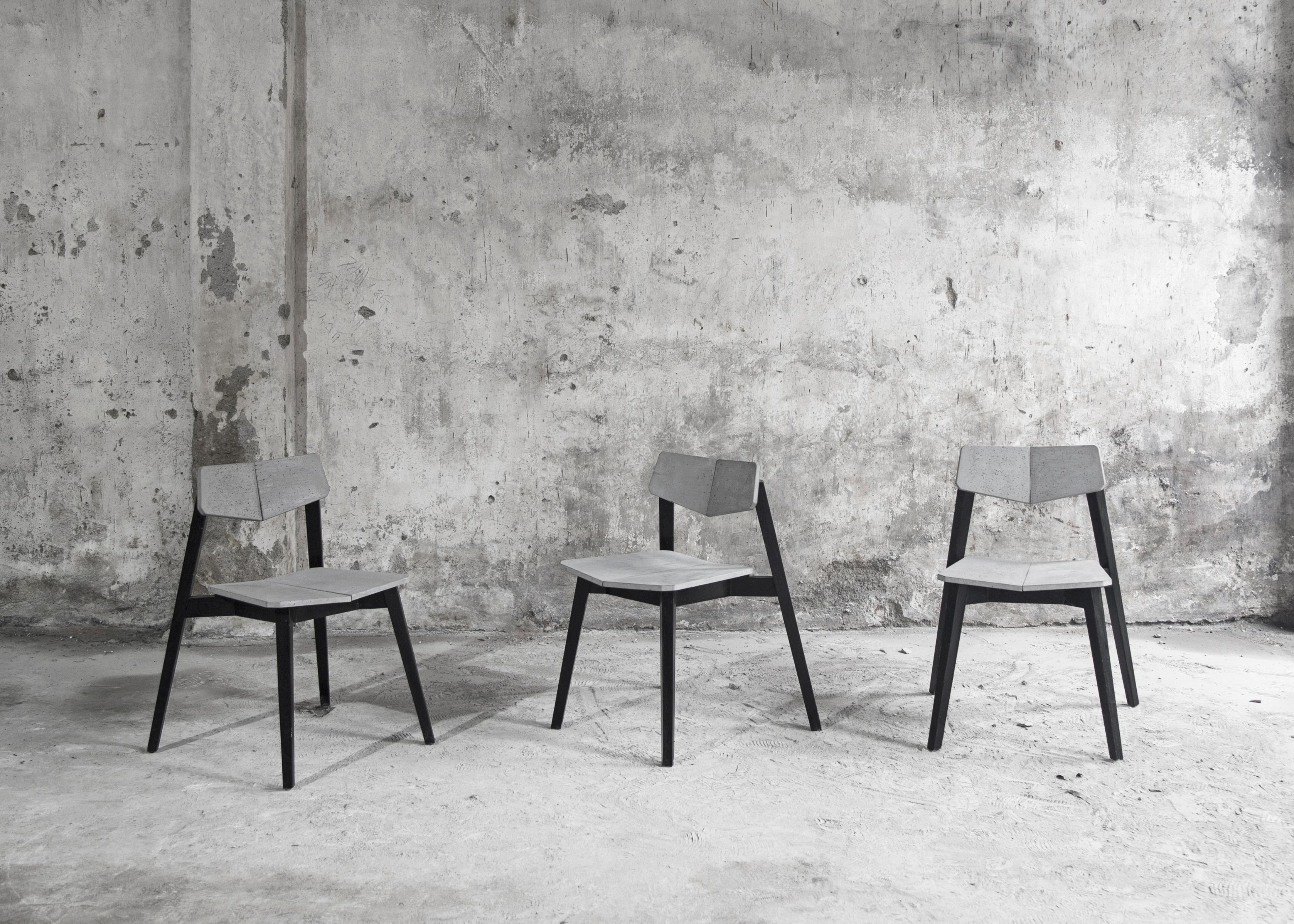 Material: Concrete, Demolition Leftover Concrete, Powder Coated Steel
Size: 580 x 550 x H760 mm
Weight: 12 kg
Seat Color: Cement Grey
Accessory Color: Black

About the Artist/ Designer:
Bentu's furniture derives its uniqueness from the