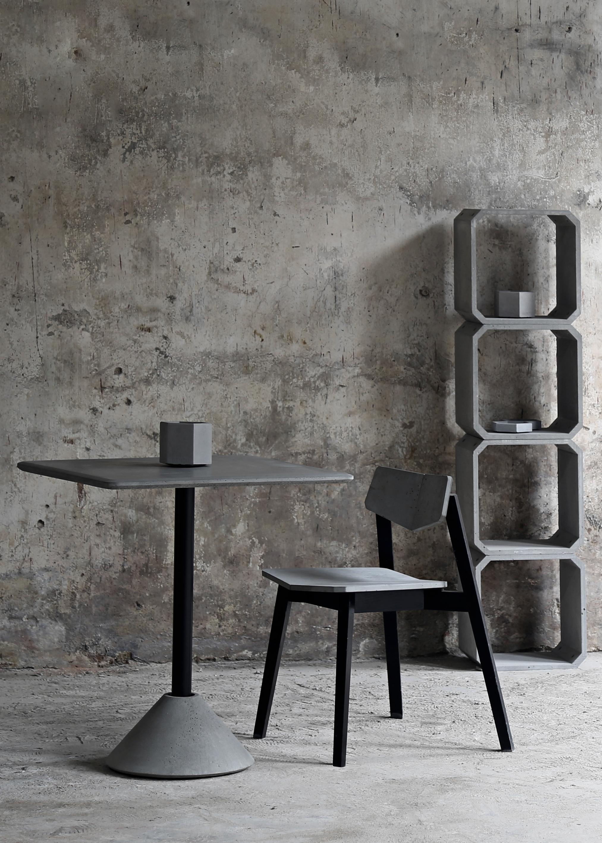 Chinese Concrete and Powder Coated Steel Chair, “H, ” from Concrete Collection by Bentu