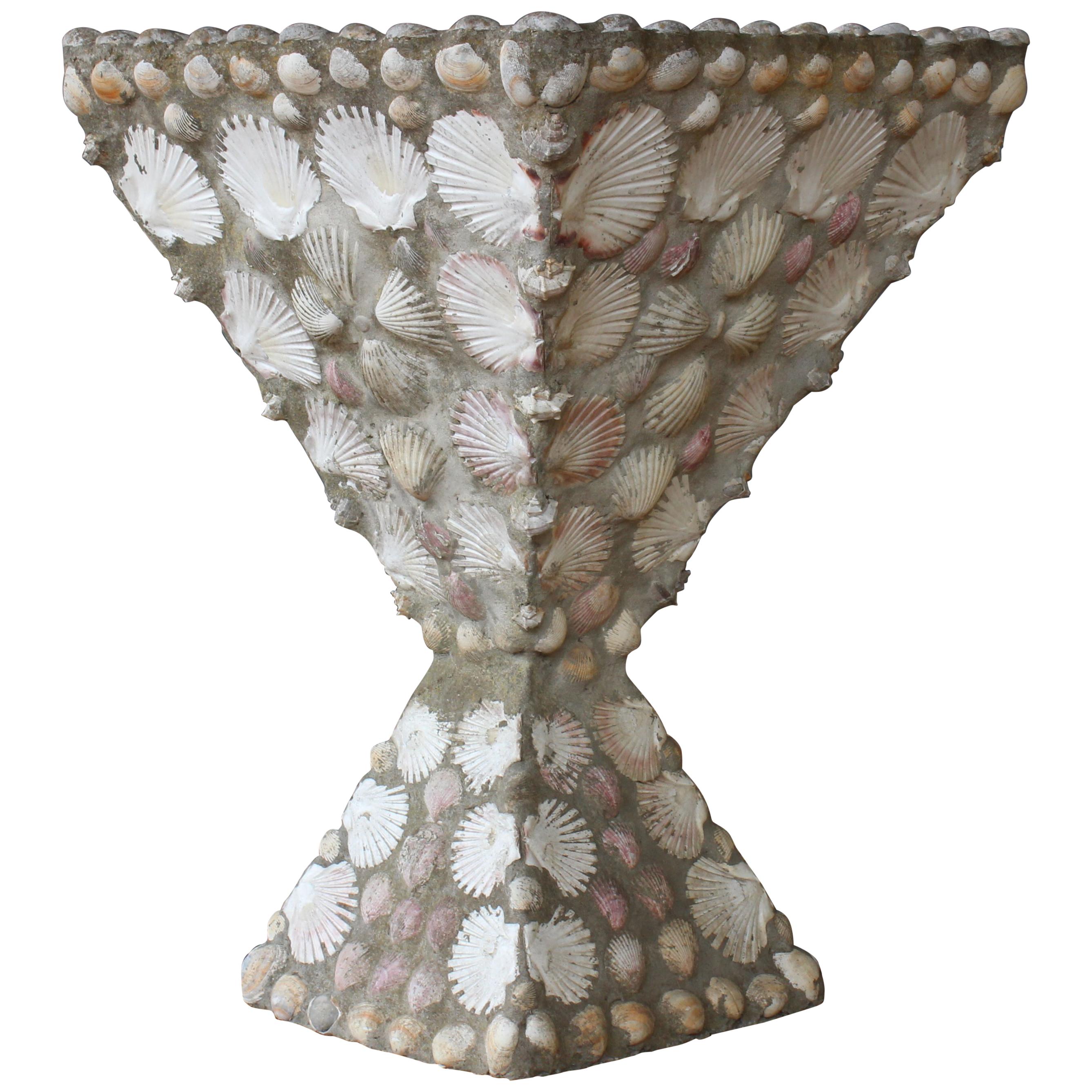 Concrete and Shell Planter, France, 1960s