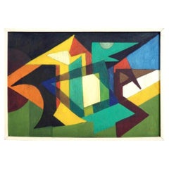 "Concrete" Art Painting, Signed by Vilhelm Christian Serber