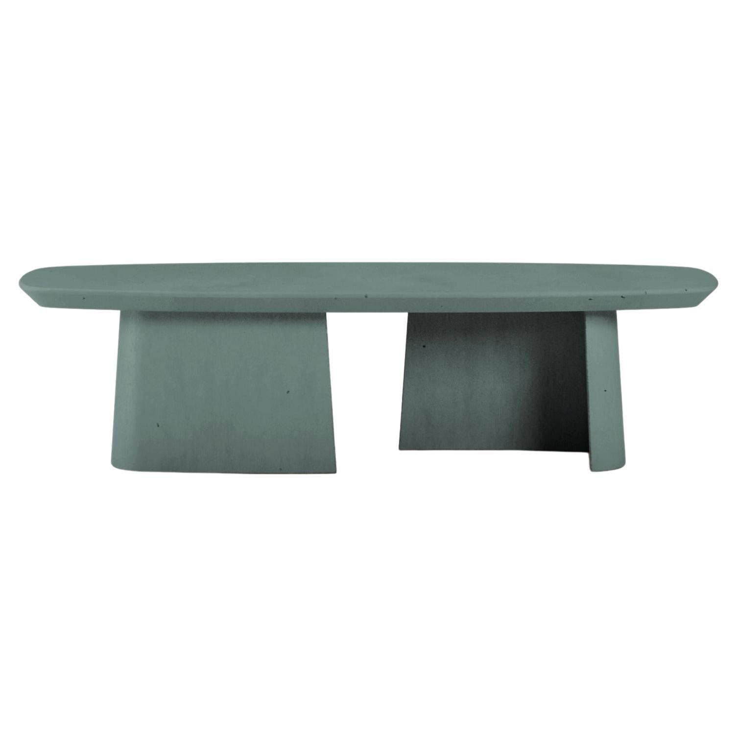 Concrete Bench Flora Handmade in Italy Ultramarine Cement shade by Forma&Cemento For Sale