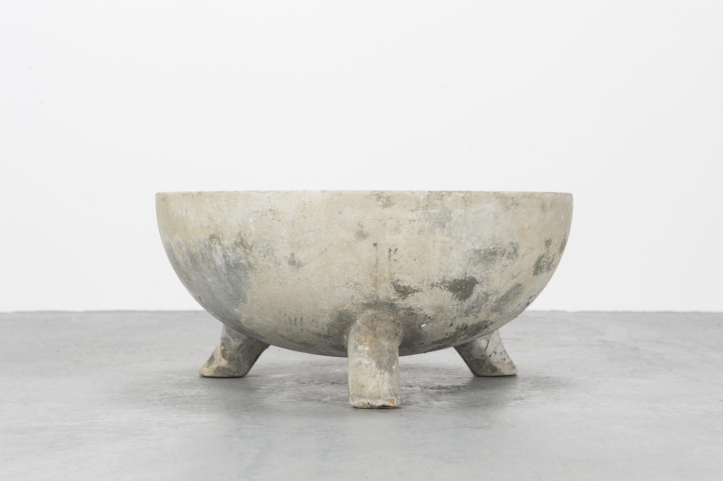 Brutalist Concrete Bowl Planters by Willy Guhl for Eternit