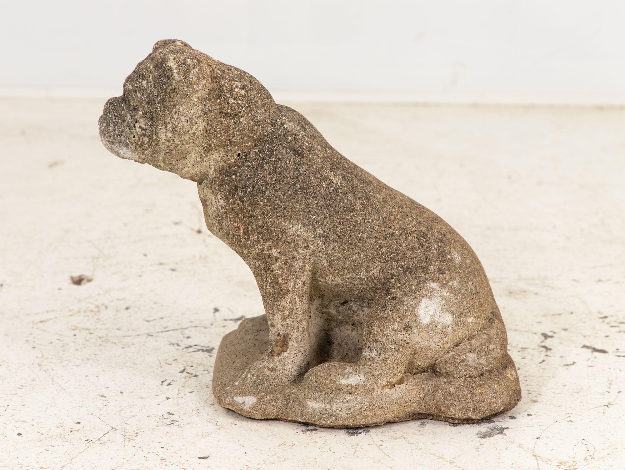 Concrete Bull Dog Garden Ornament, English mid 20th Century In Good Condition For Sale In South Salem, NY