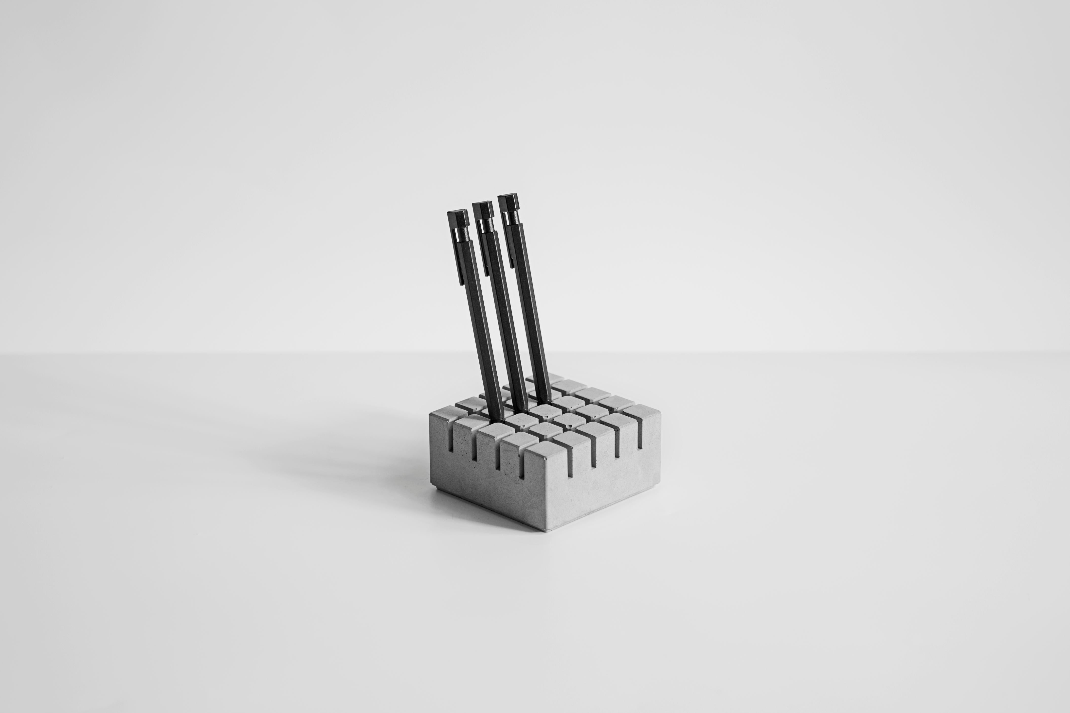 Contemporary Concrete Card Holder / Pen Stand, “Jing, ” from Concrete Collection by Bentu